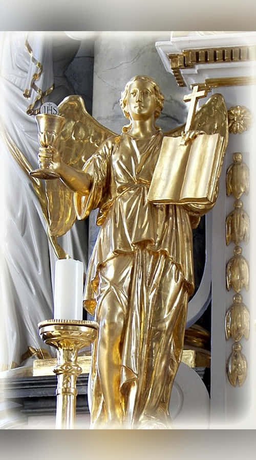A beautiful sacrament ceremony in an elegant chapel Wallpaper