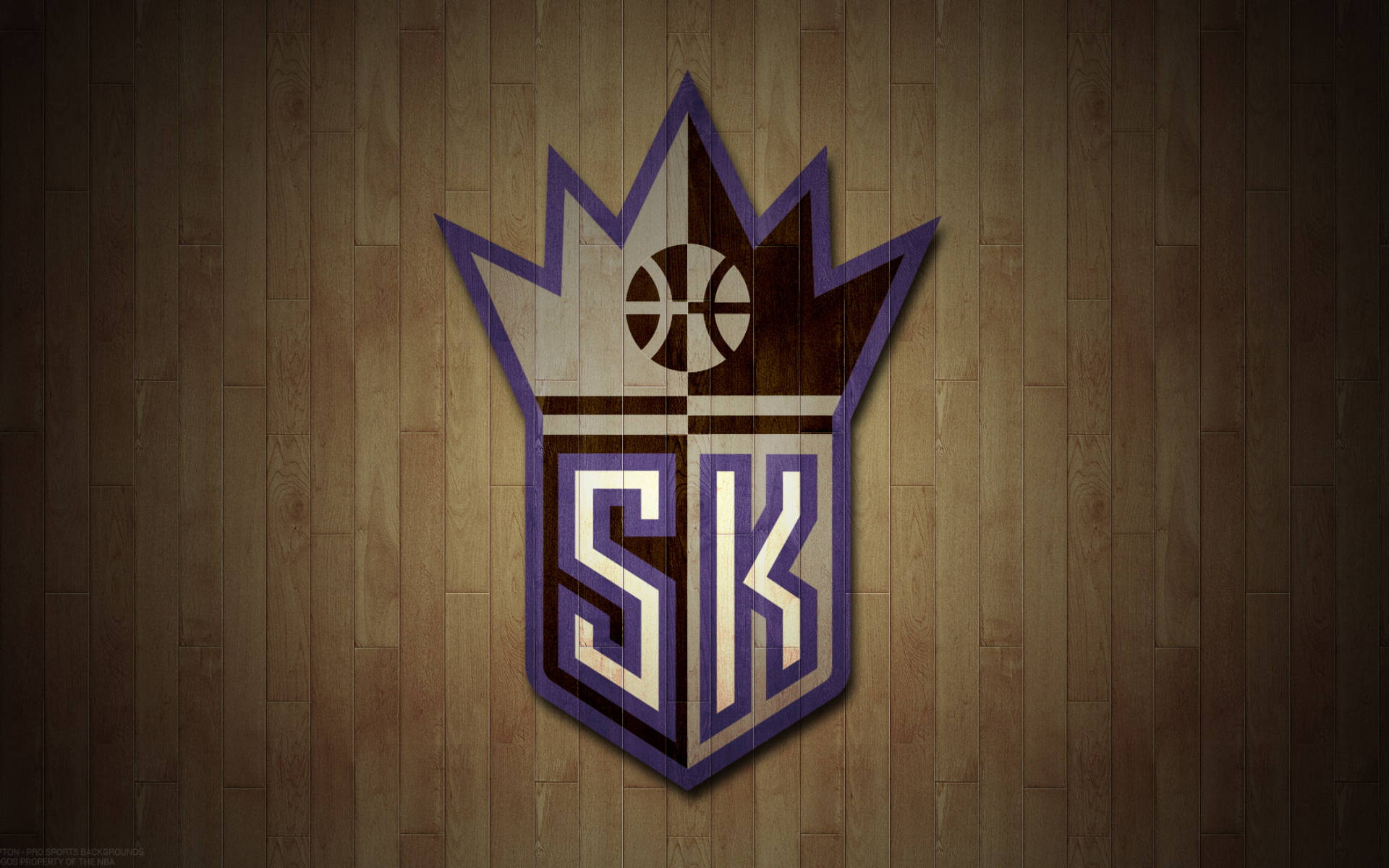 Sacramento Kings Contro Il Pavimento Del Campo Da Basket Sfondo