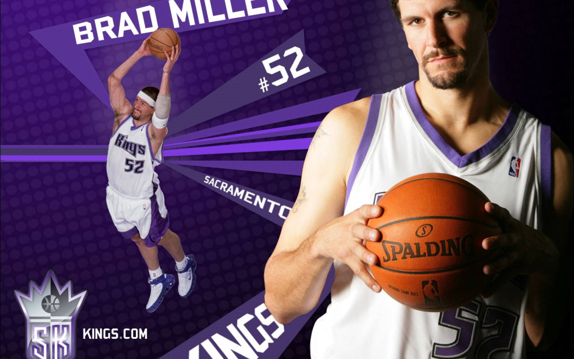 Sacramento Kings Brad Miller Digital Cover Wallpaper