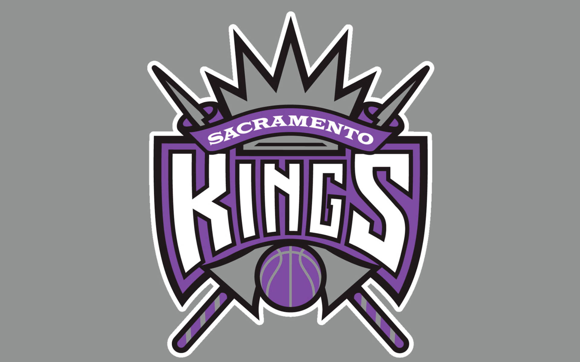 Emblemados Sacramento Kings Em Cinza. Papel de Parede