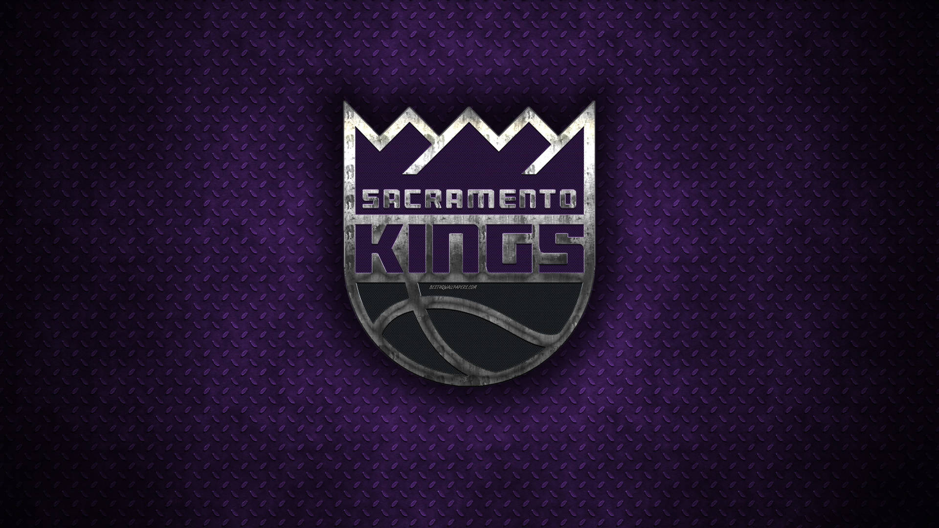 Sacramento Kings In Criss Cross Metal Wallpaper