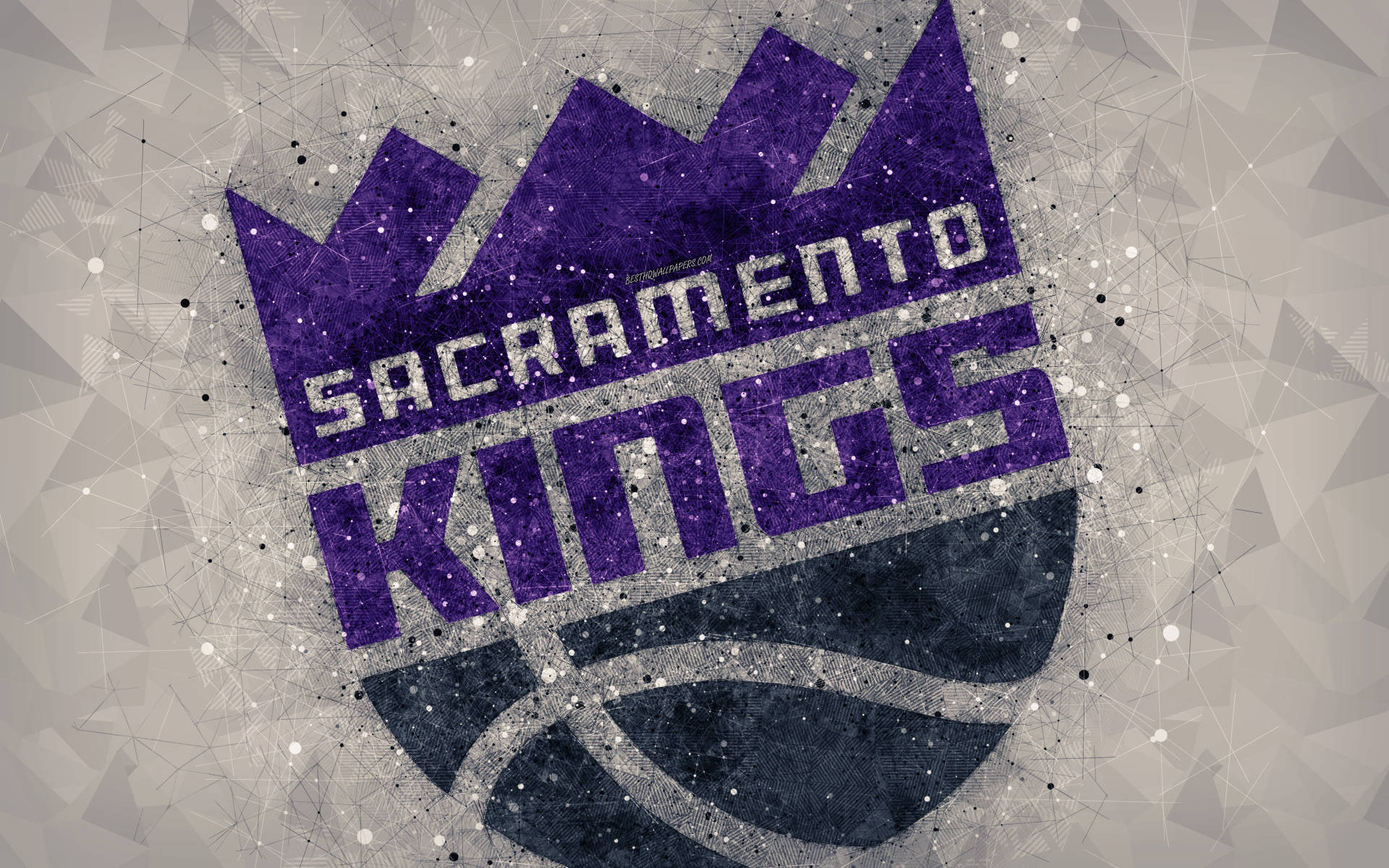 Logode Los Sacramento Kings En Textura Poligonal Fondo de pantalla