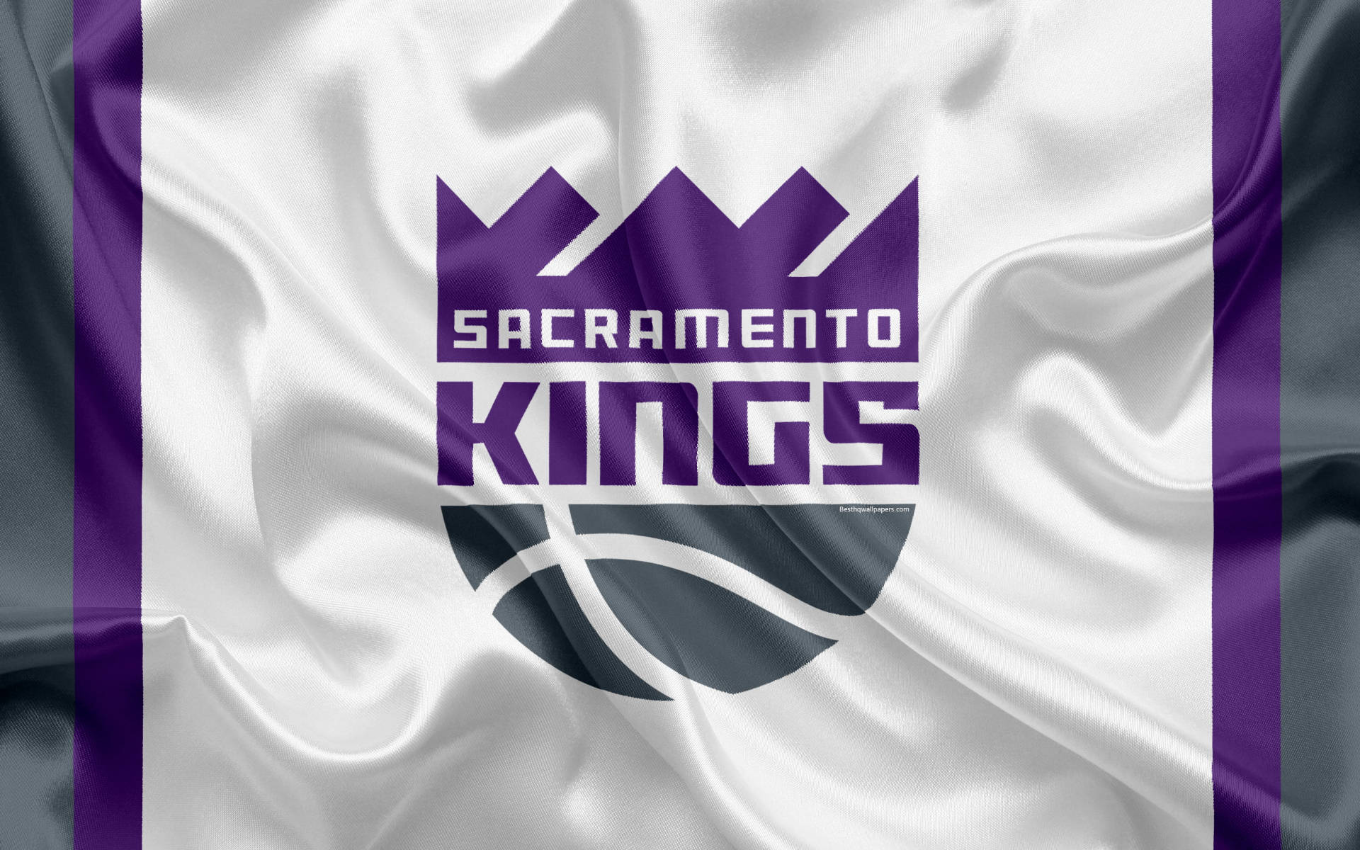 Sacramento Kings Logo I Silkeagtigt Stof Wallpaper