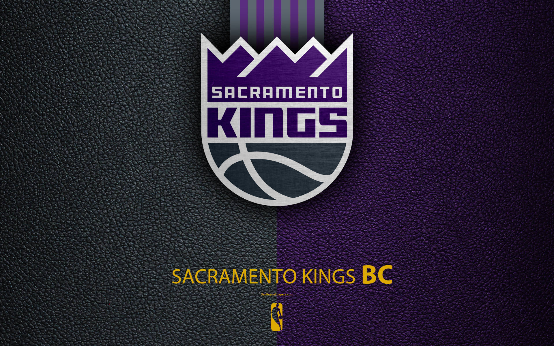 Sacramento Kings Logo On Leather Texture Wallpaper