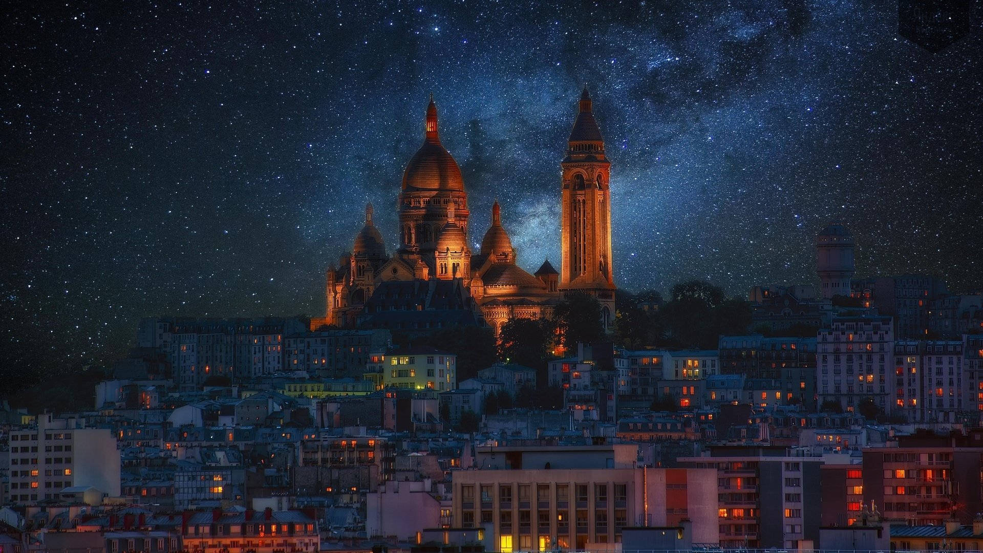 Sacre Coeur Basilica Starry Sky Wallpaper