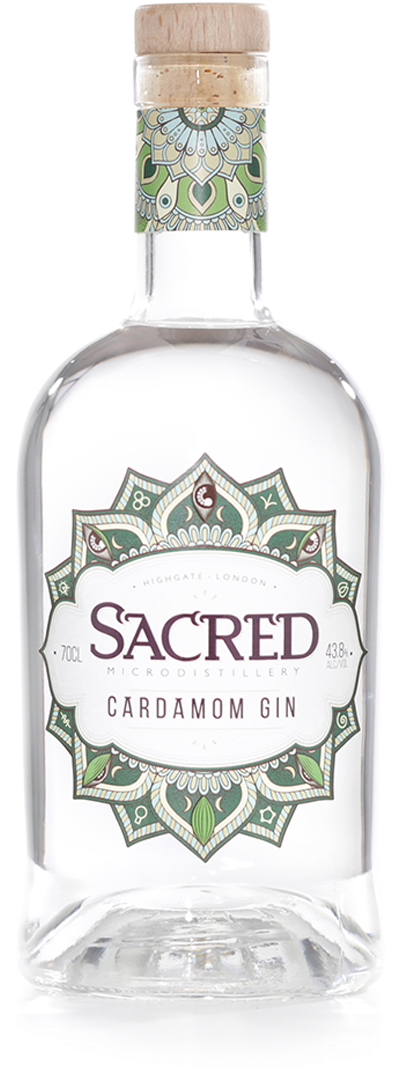 Sacred Cardamom Gin Bottle PNG