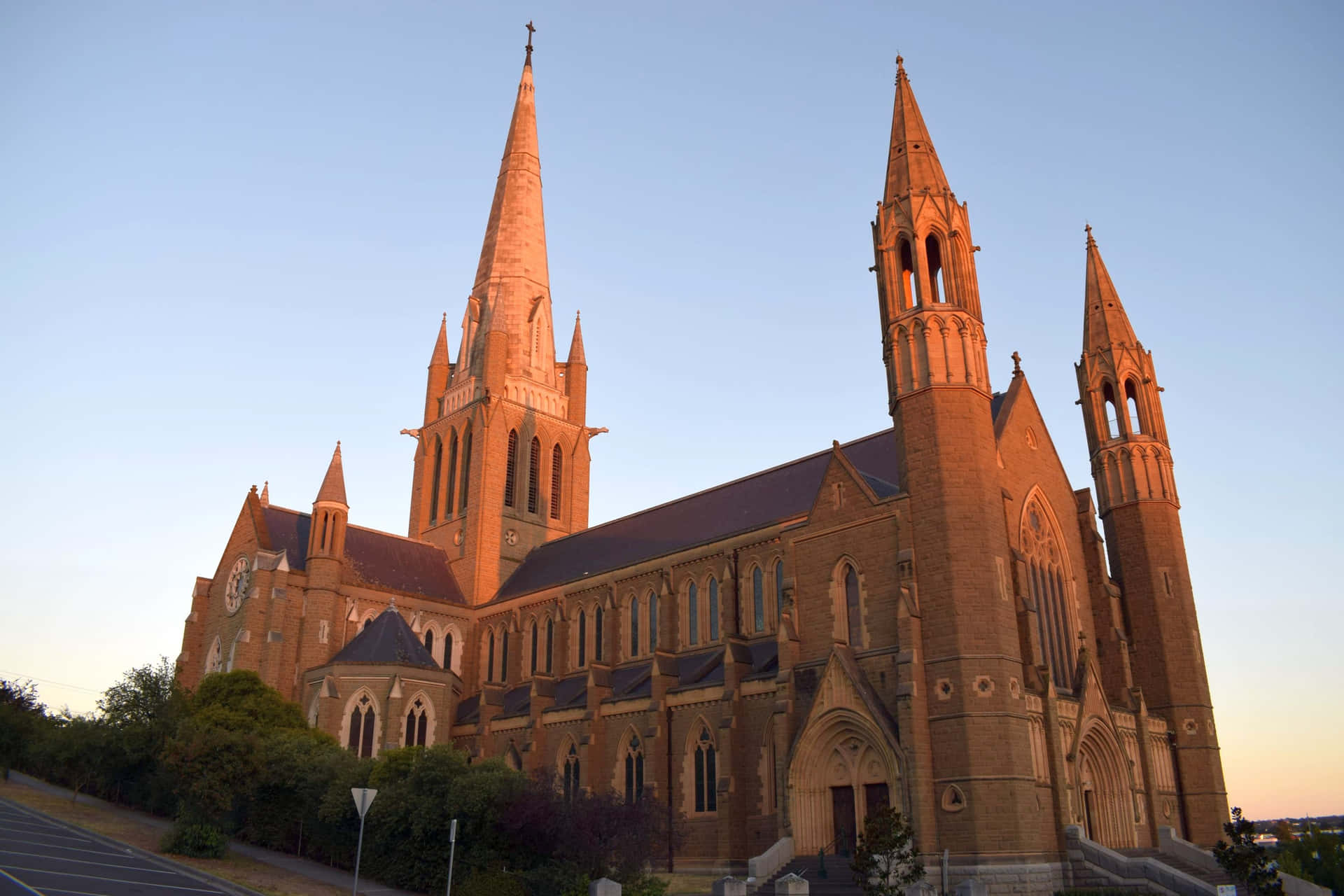 Sacred Heart Cathedral Bendigo Dusk Wallpaper