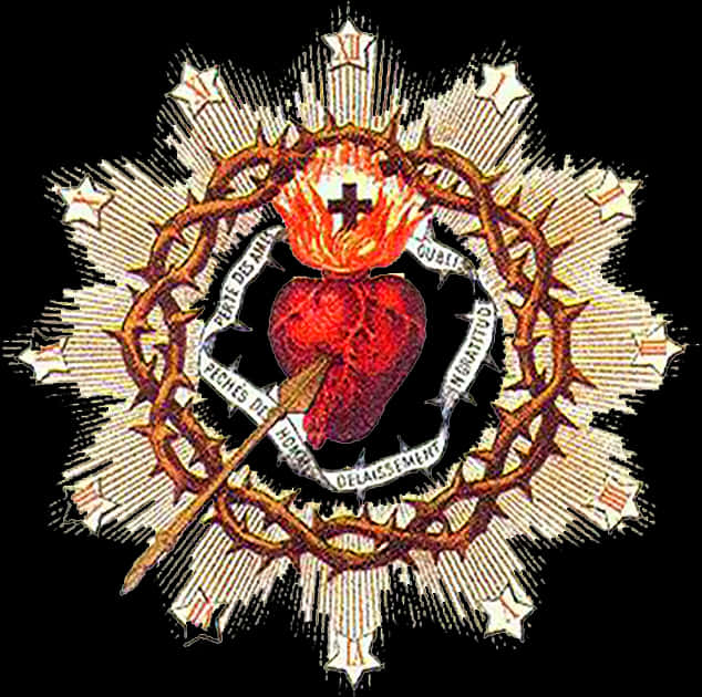 Sacred Heart Symbol Artwork PNG