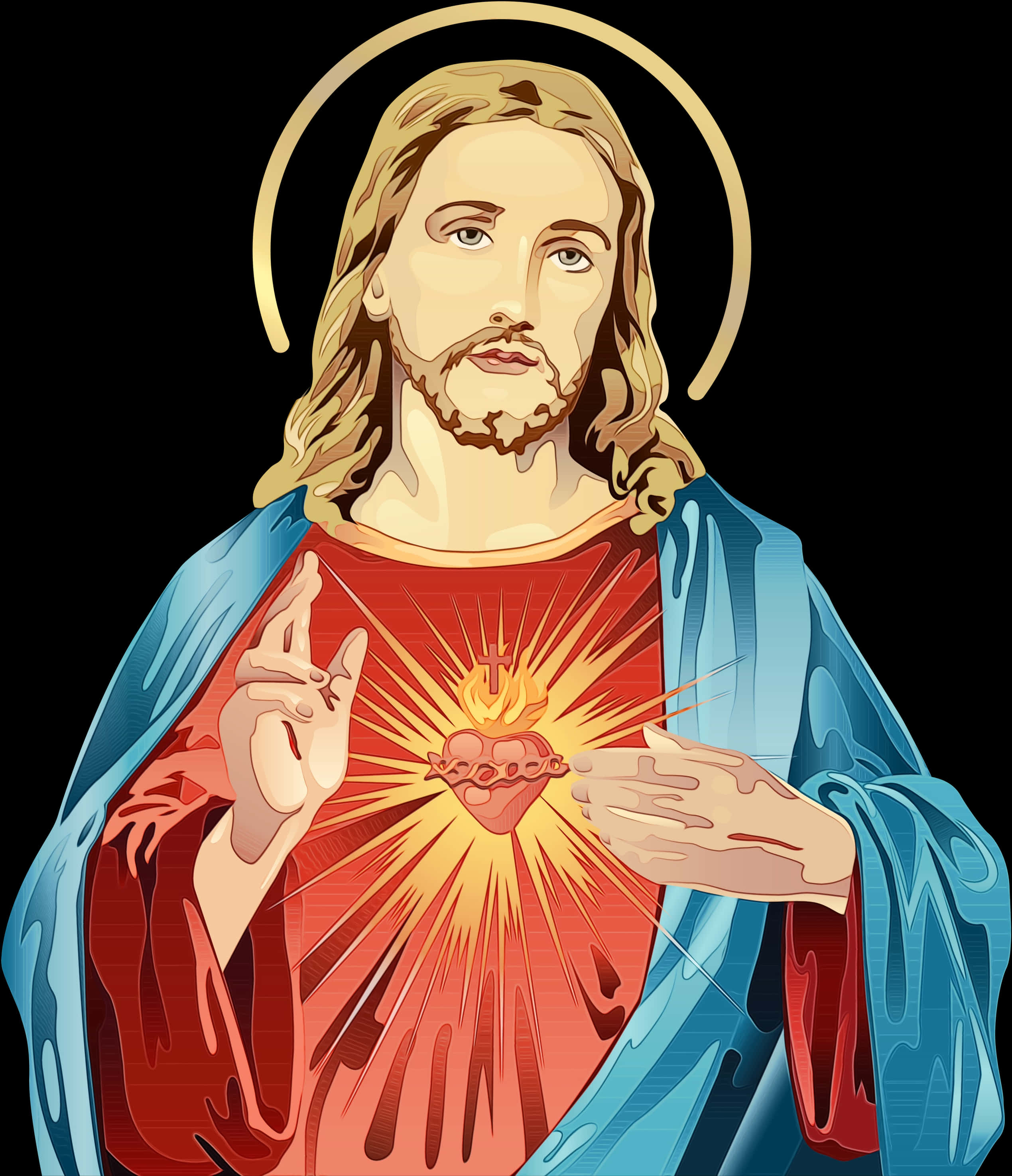 Sacred Heartof Jesus Illustration PNG