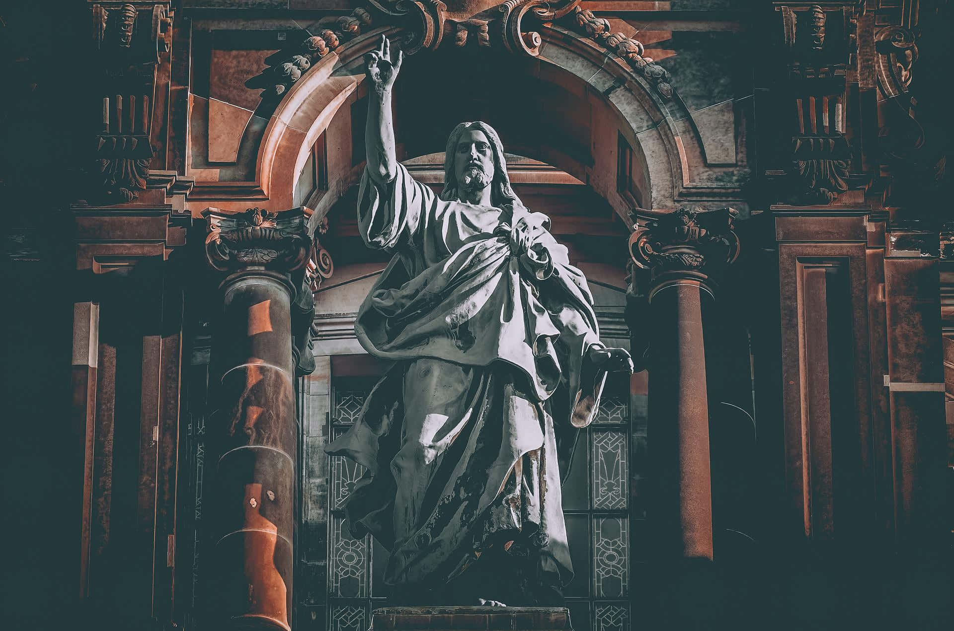 Sacred Statue Catholic Aesthetic Wallpaper