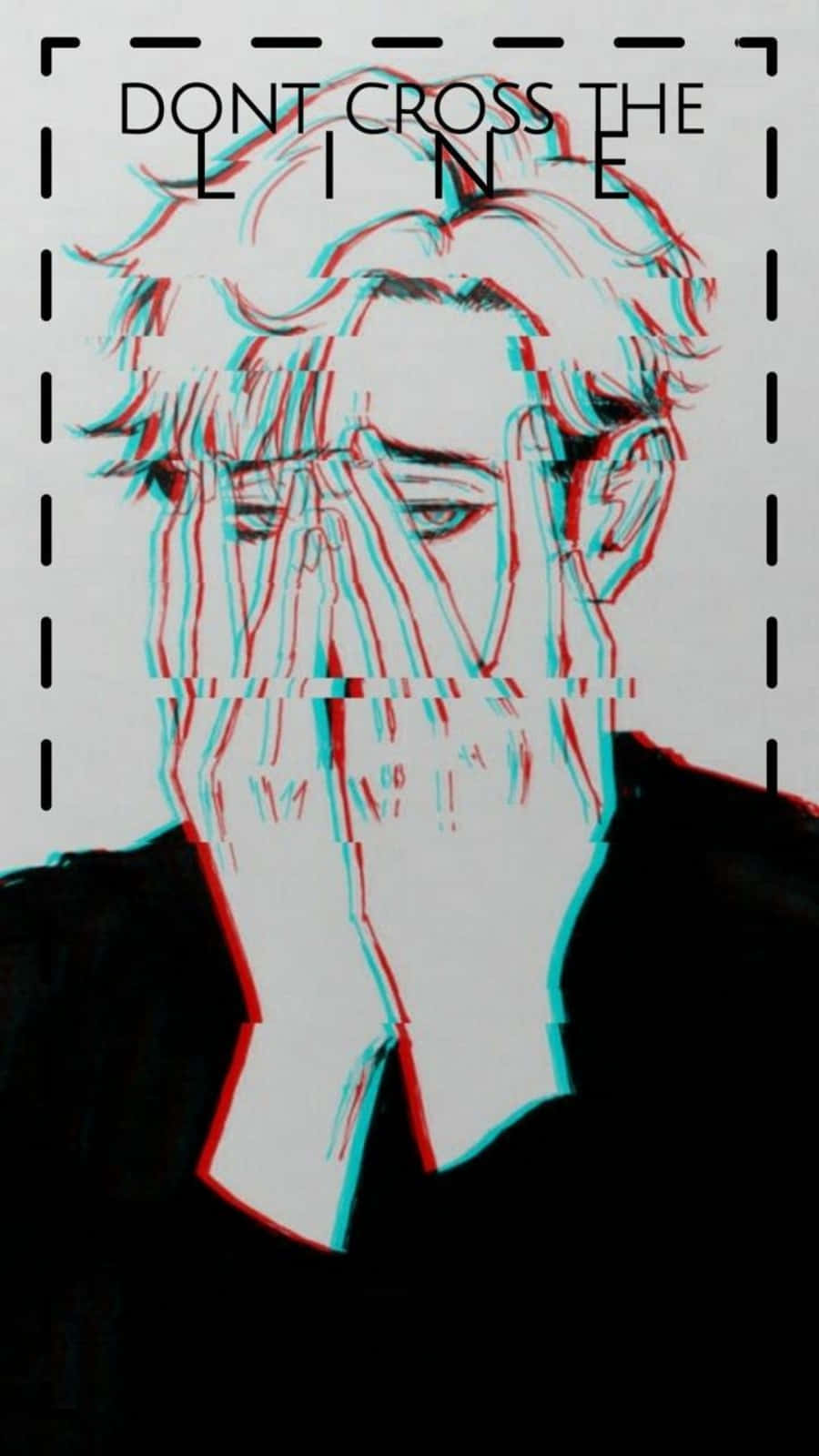 Mann,der Sein Gesicht Versteckt - Trauriges Ästhetisches Anime Wallpaper