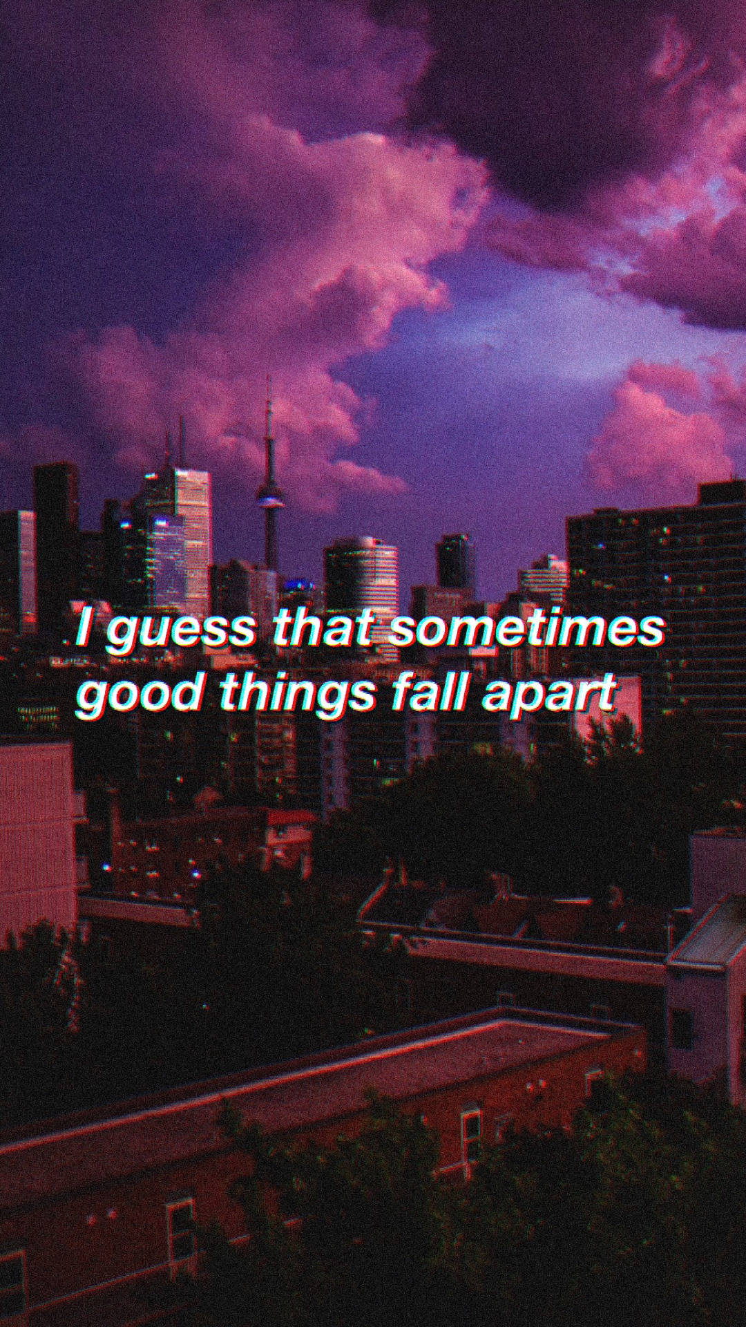 Skyline And Sad Aesthetic Quote Wallpaper