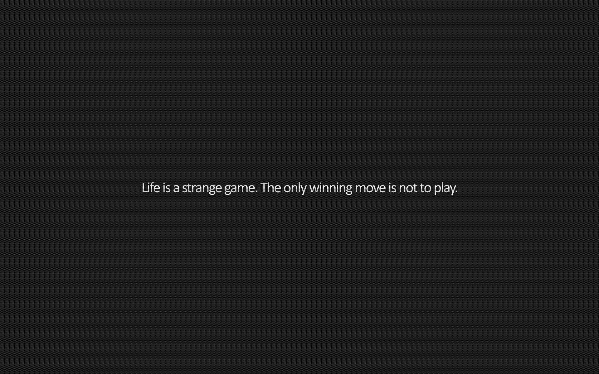 Livet er en mærkeligt spil, trist æstetisk citat tapet. Wallpaper