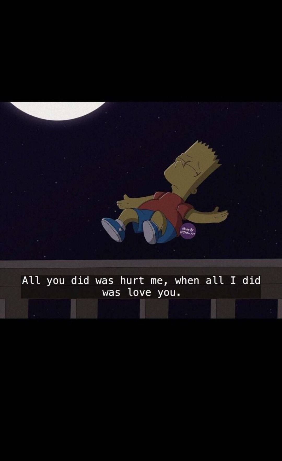 Bart Simpson Sad Aesthetic Quote Wallpaper