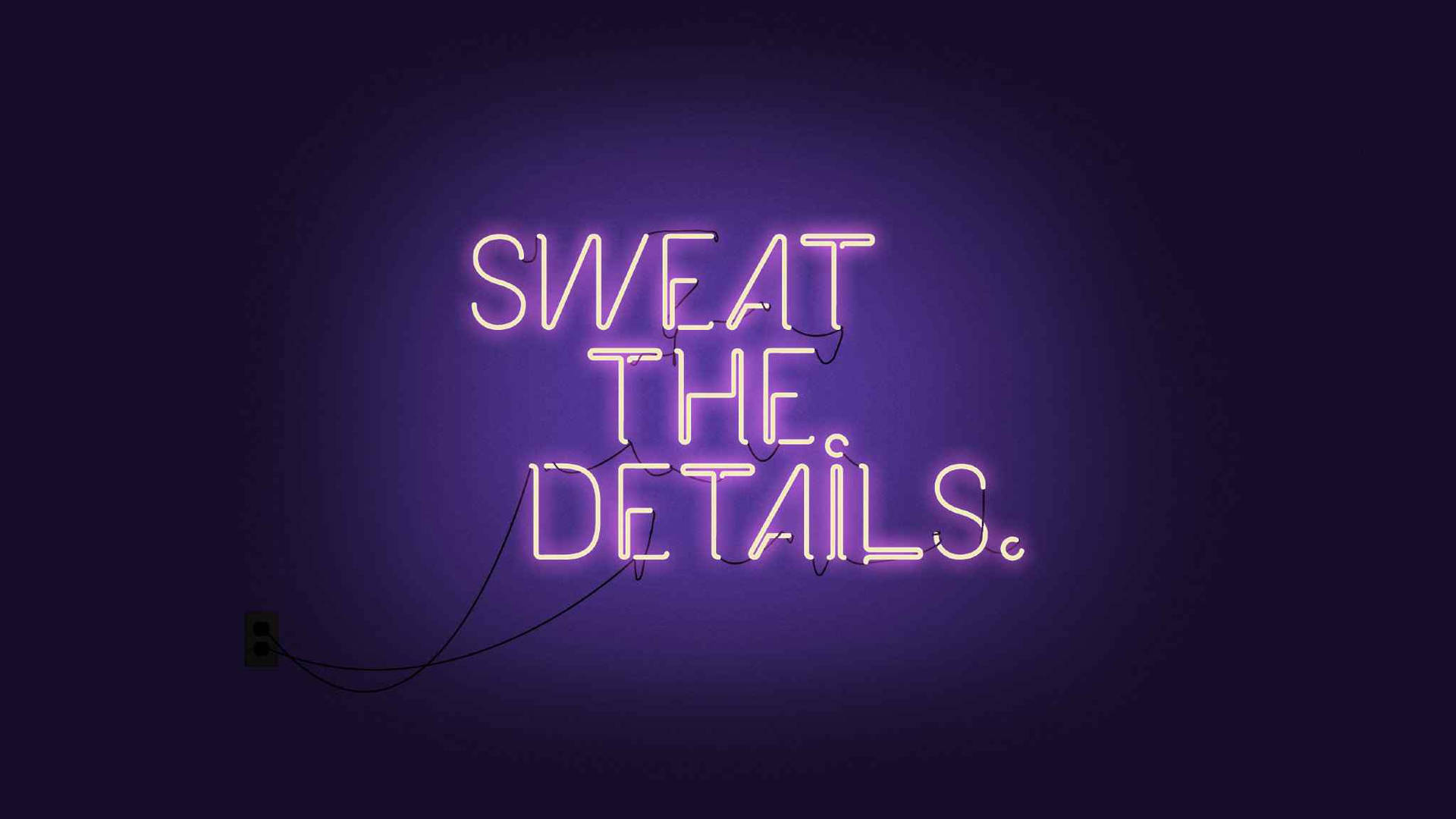 Sad Aesthetic Quote In Purple Neon Lights Wallpaper