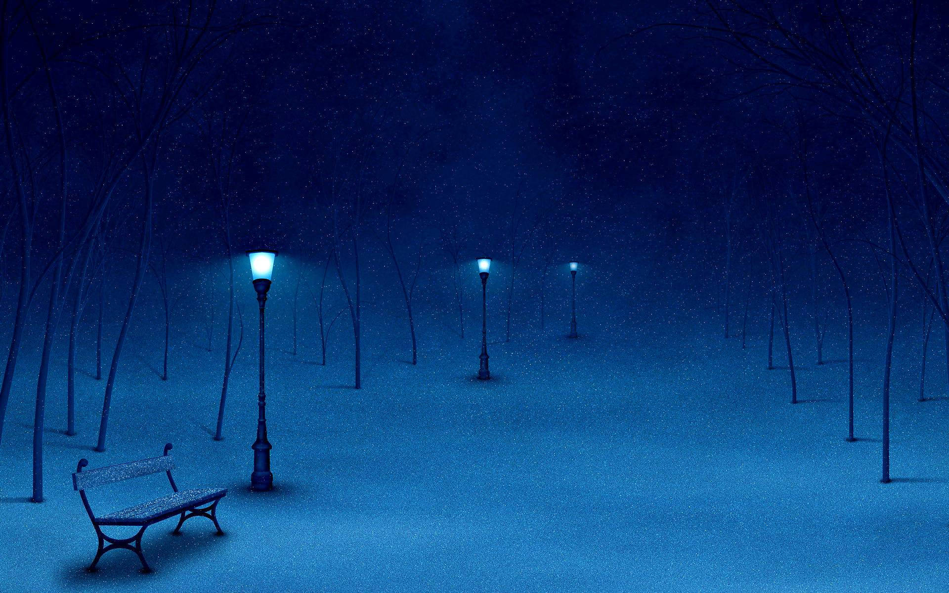Sad Aesthetic Snowy Blue Park