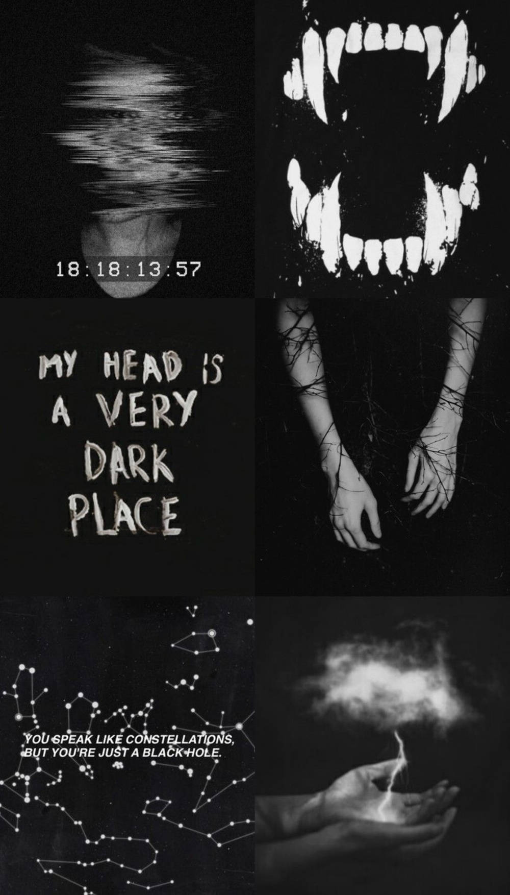 Sad Aesthetic Tumblr Dark Collage Wallpaper
