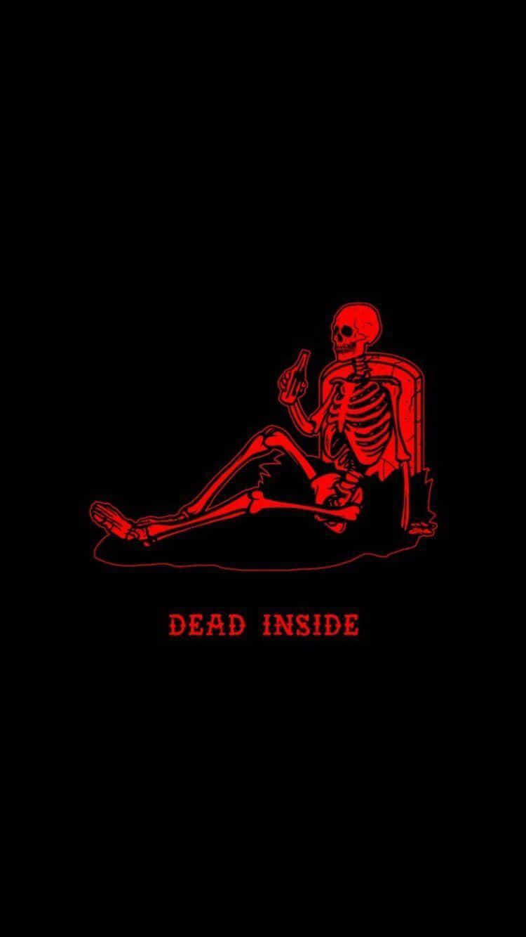 Sad Aesthetic Tumblr Red Skeleton Wallpaper
