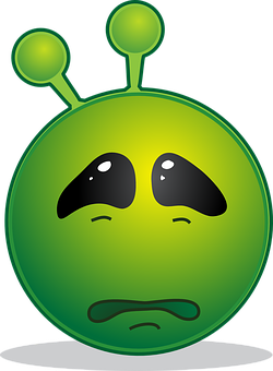 Sad Alien Emoji Illustration PNG