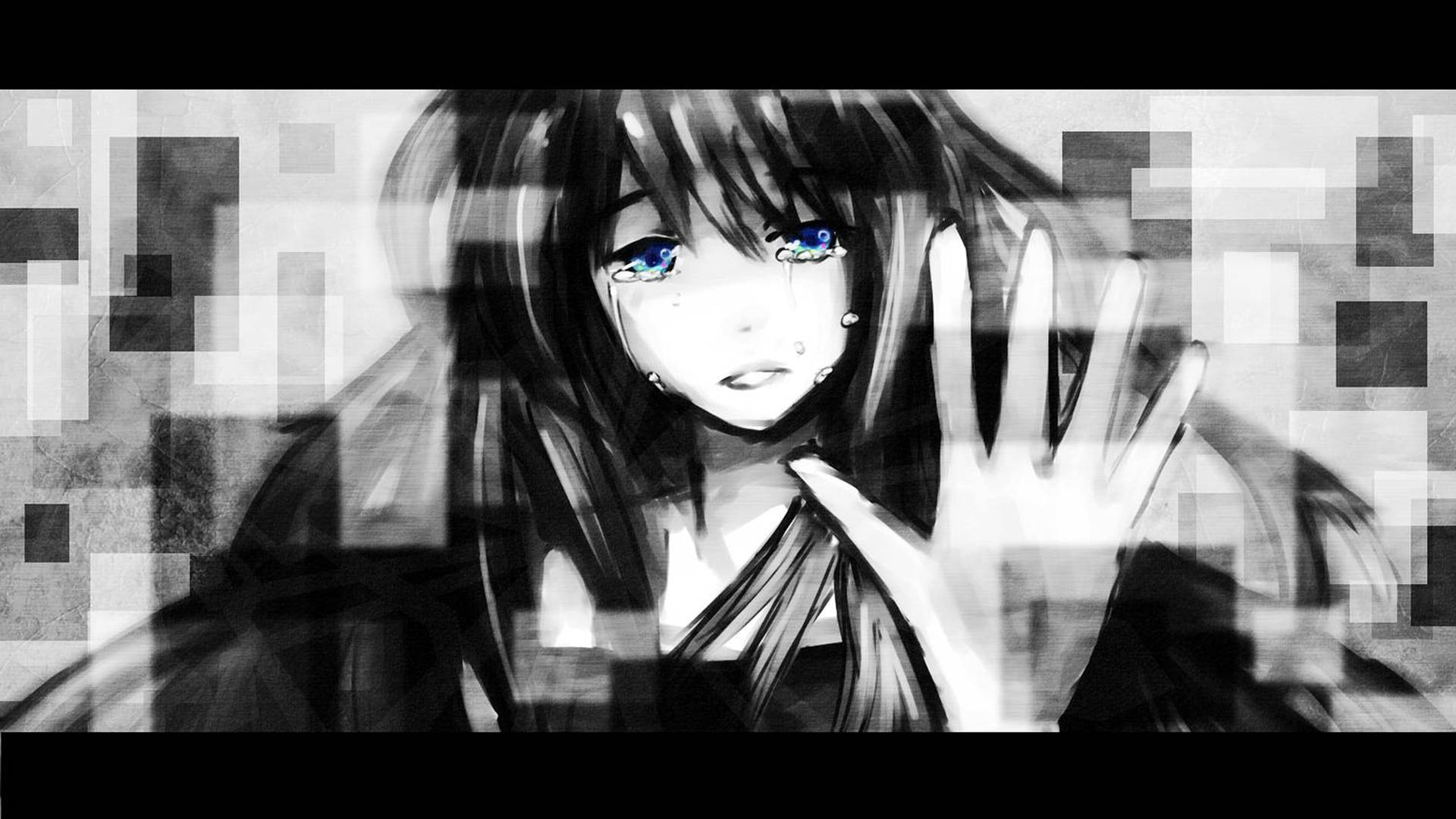 Sad Anime 4k Girl Crying And Raising Hand Wallpaper