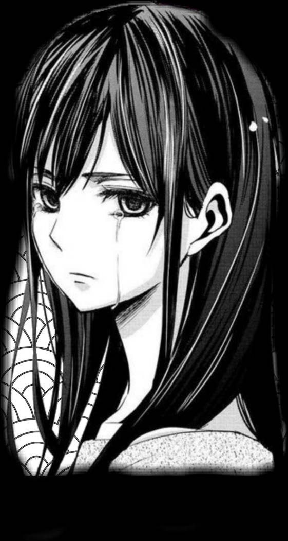 Sad Anime Girl Black And White With Tear Wallpaper