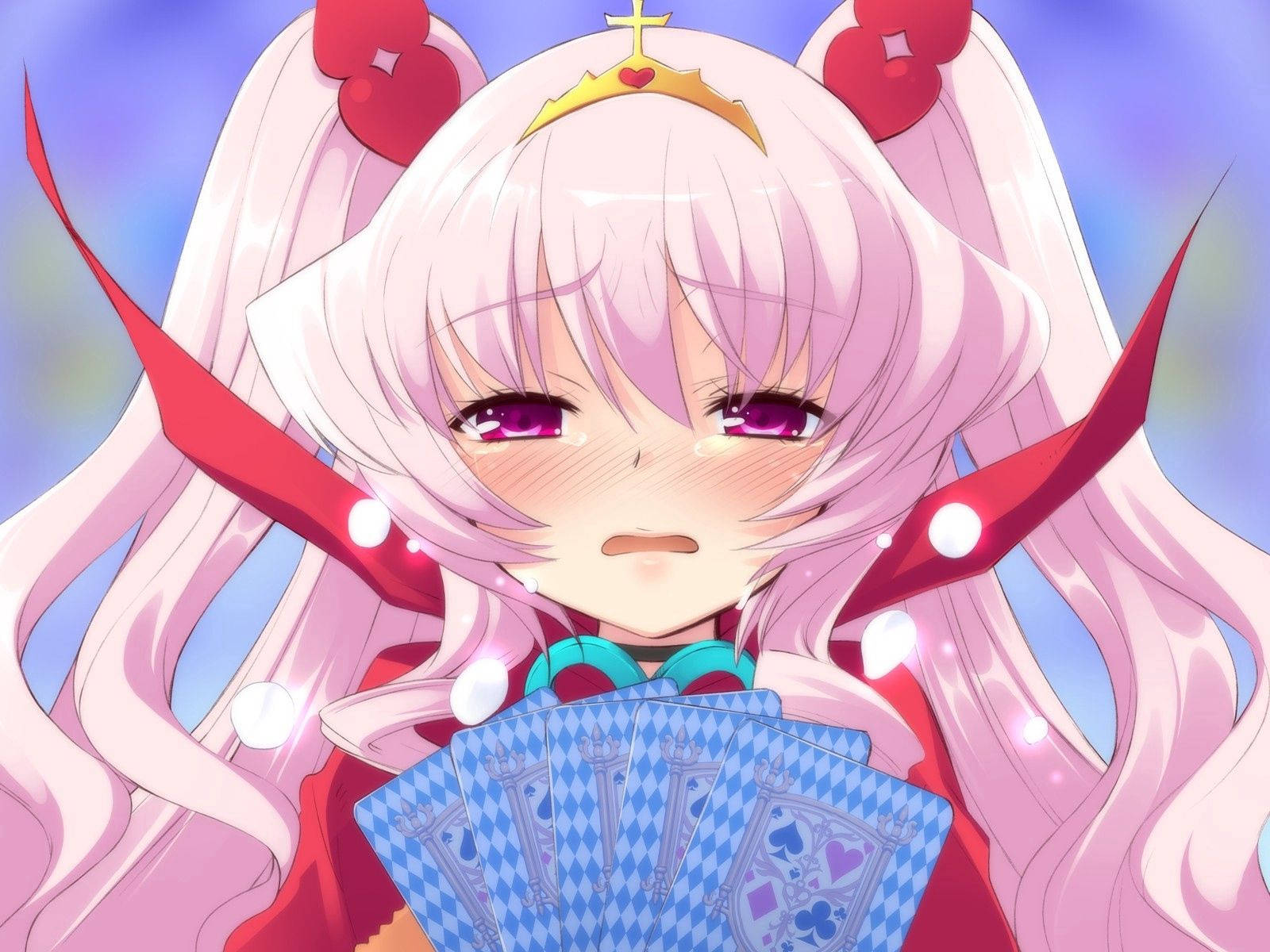 Sad Anime Girl Losing a Gamble Wallpaper