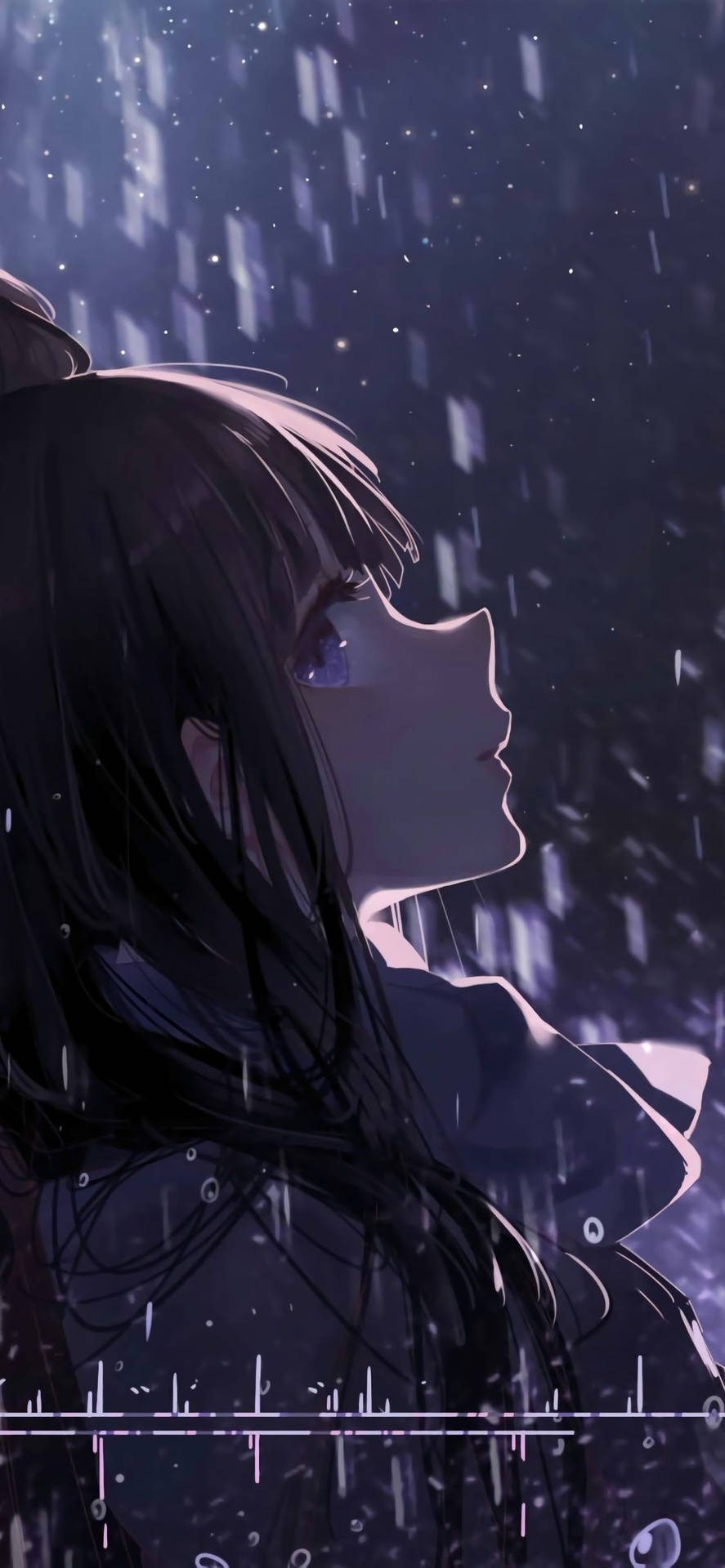 Sad Anime Girl Pouring Rain Wallpaper