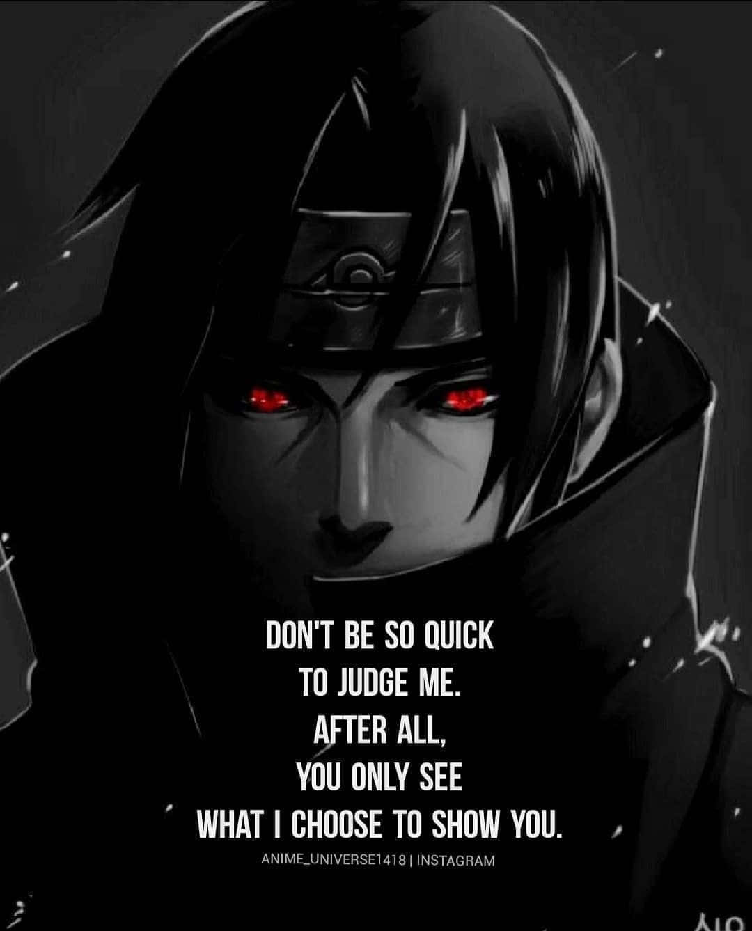 A Black Man With Red Eyes And A Quote Wallpaper