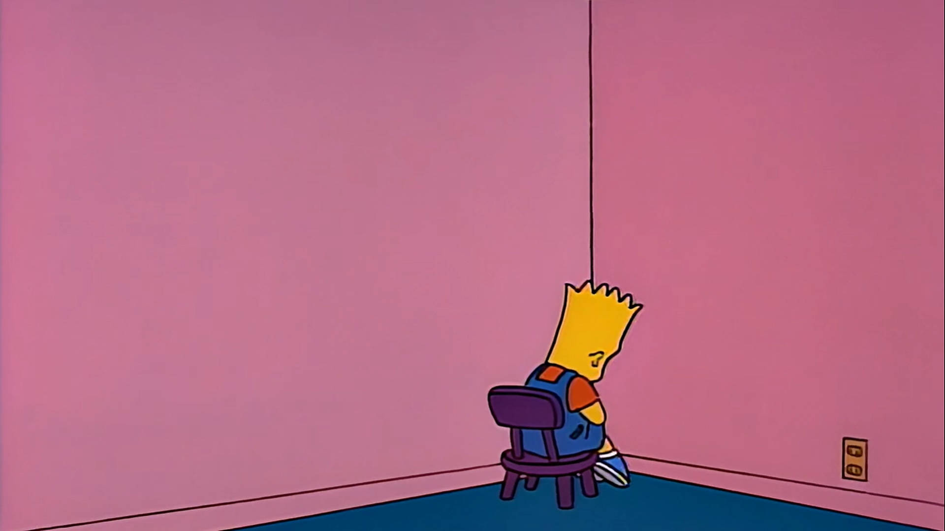 Sad Bart Simpson Facing The Wall Wallpaper