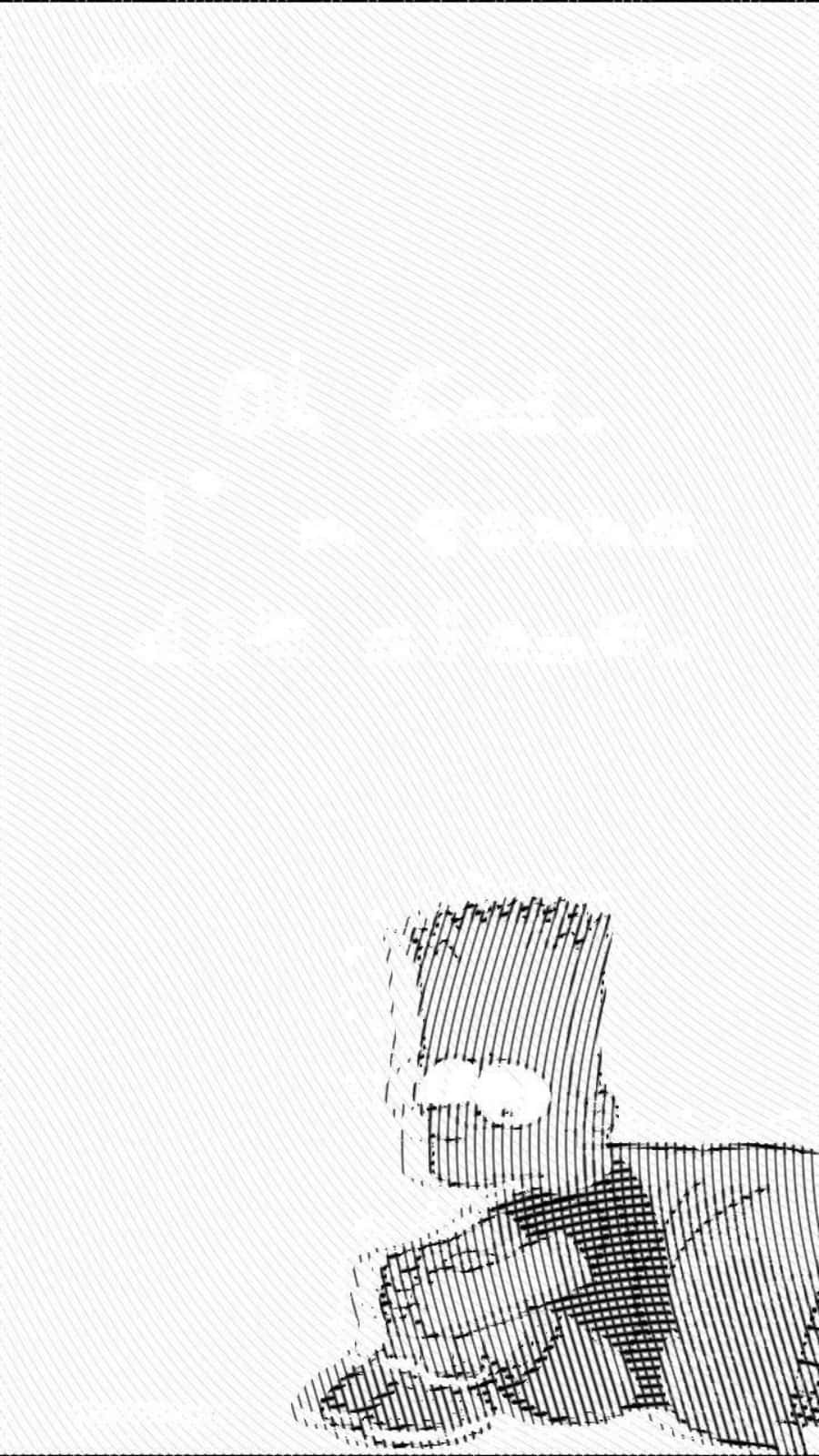 Sad Bart Simpson Phone Black And White Blur Wallpaper