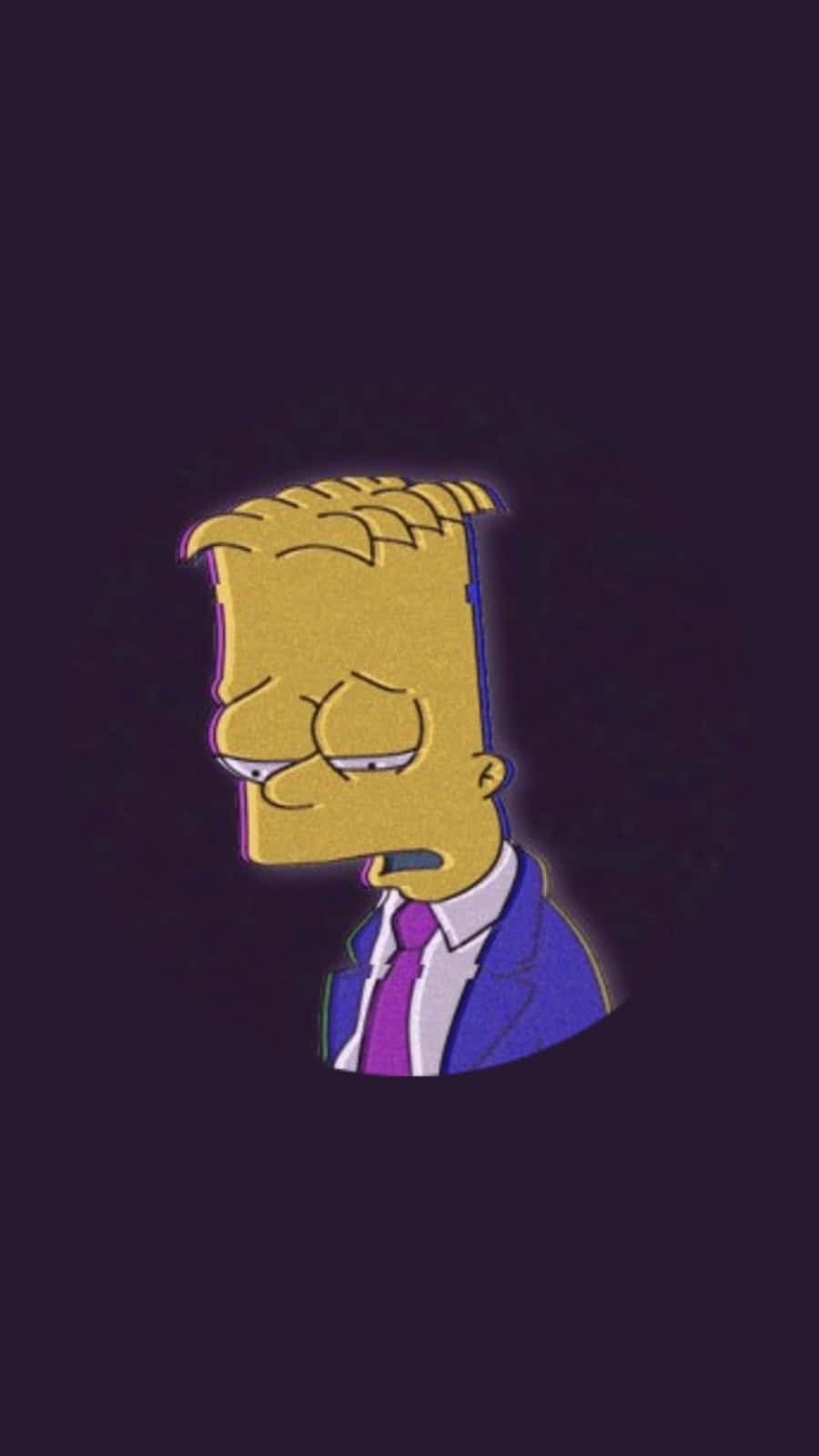 Vægmaleri af Bart Simpson iført kravet på telefonen. Wallpaper