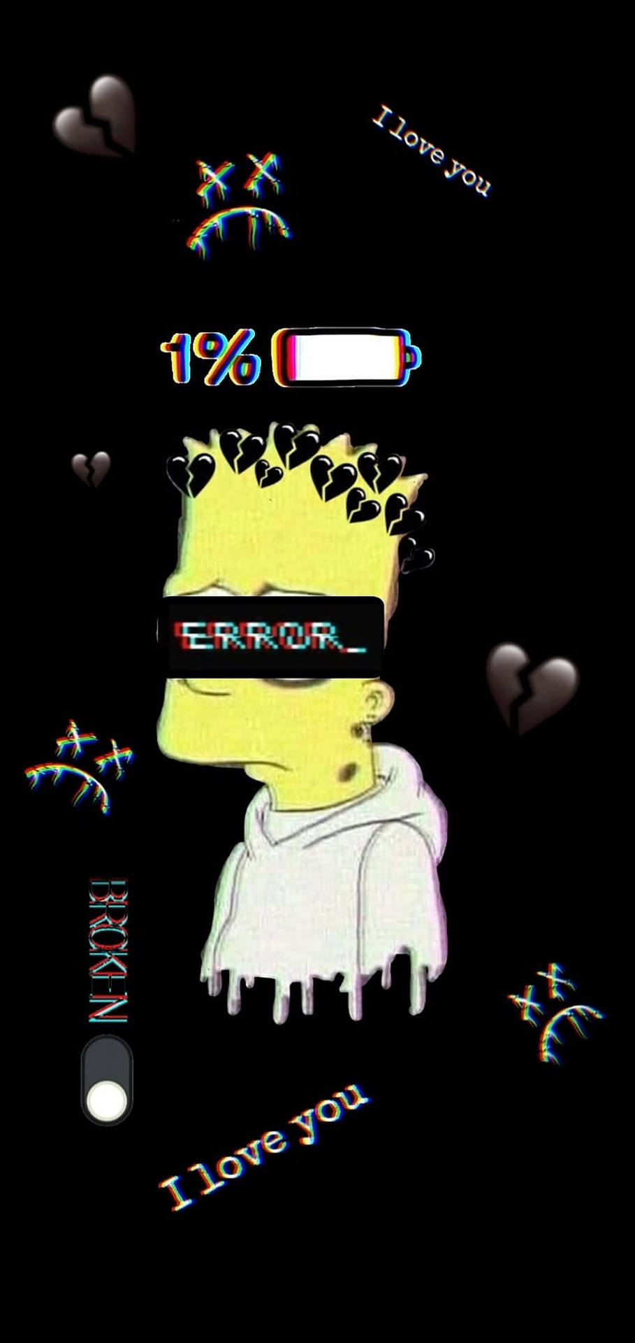 Sad Bart Simpsons Battery Percentage Wallpaper