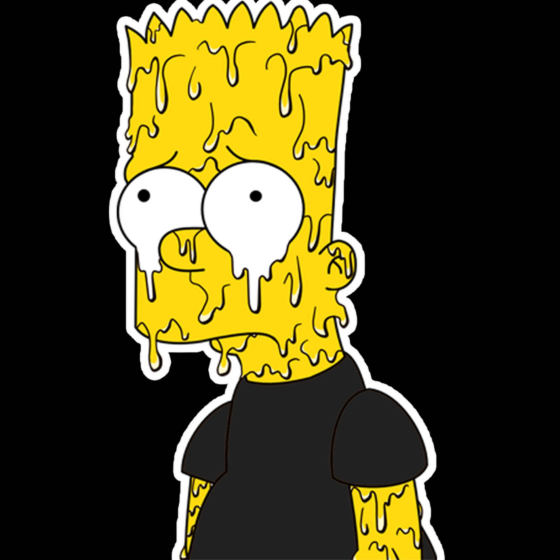 Download Sad Bart Simpsons Purple Gradient Art Wallpaper