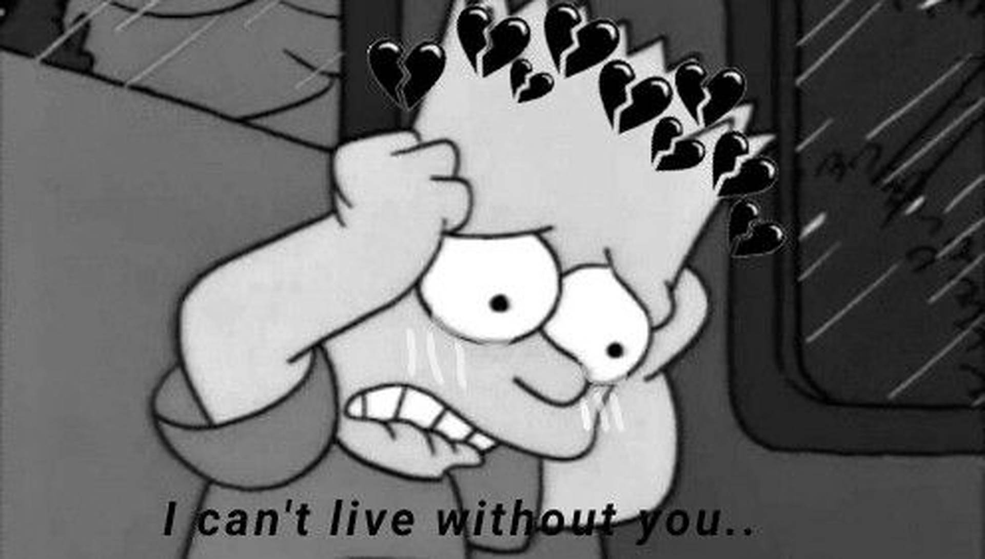 Sad Bart Simpsons Live Without You Wallpaper