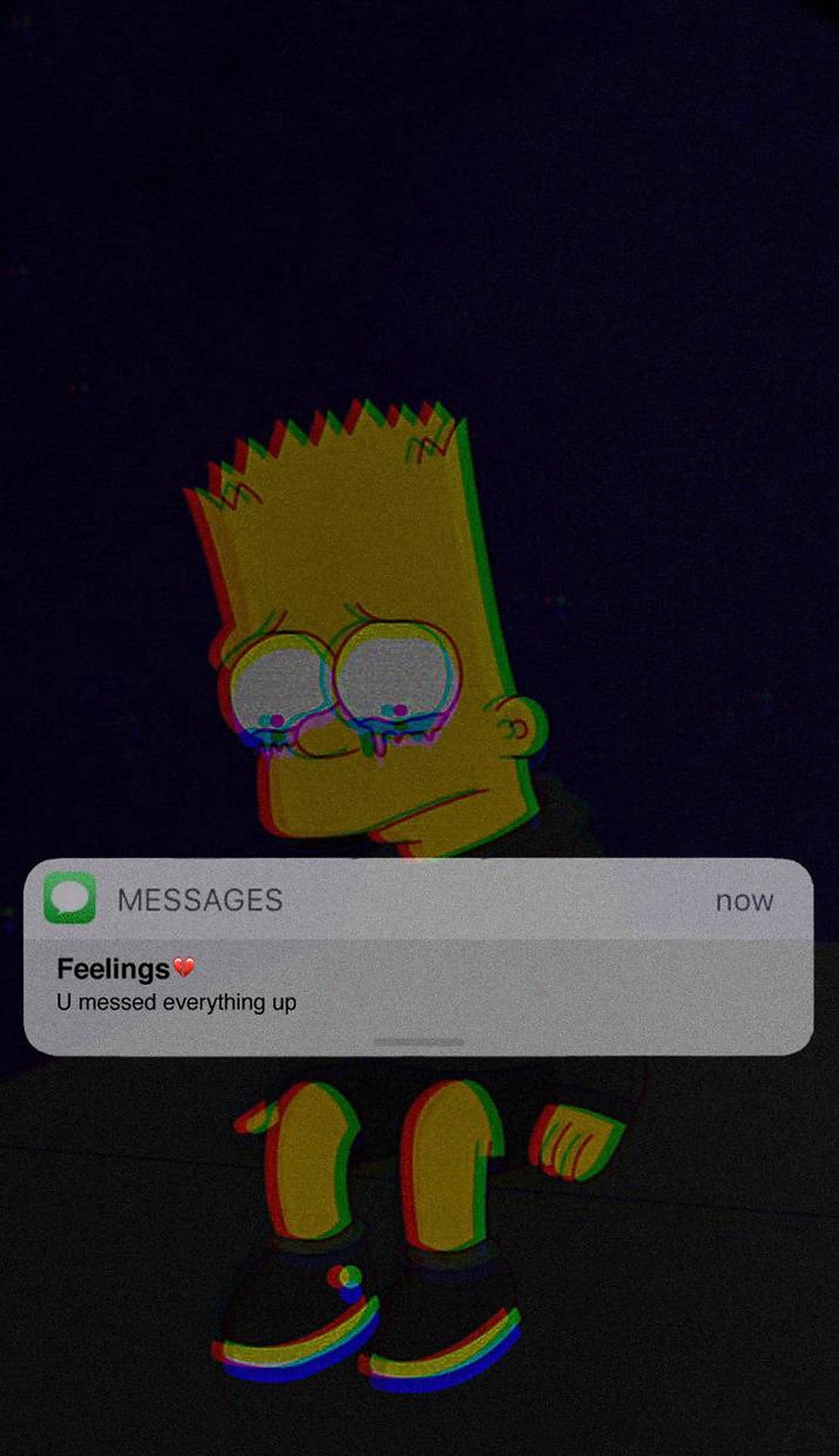 Download Sad Bart Simpsons Phone Message Wallpaper