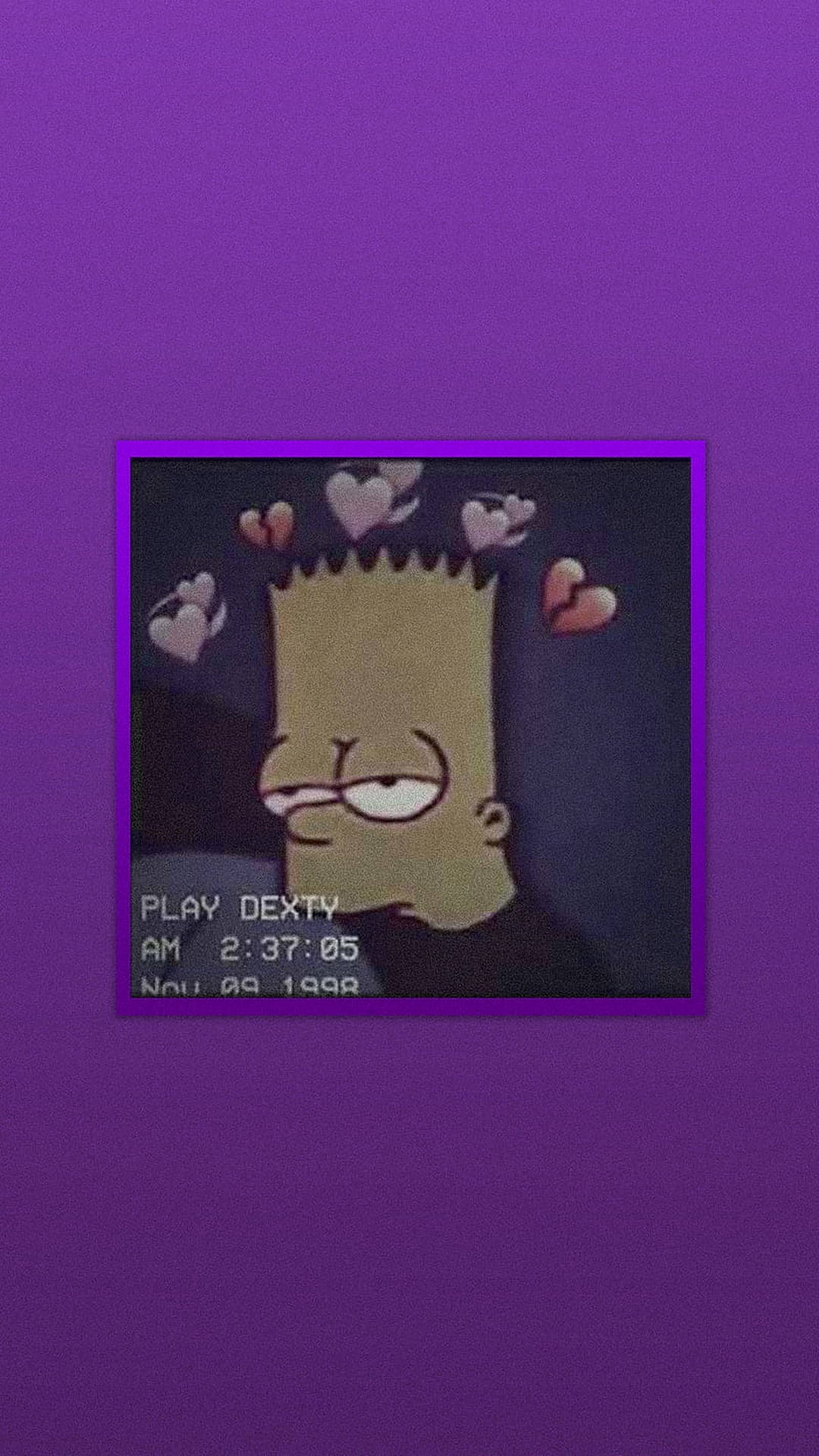 Sad Bart Simpsons Purple Aesthetic Wallpaper