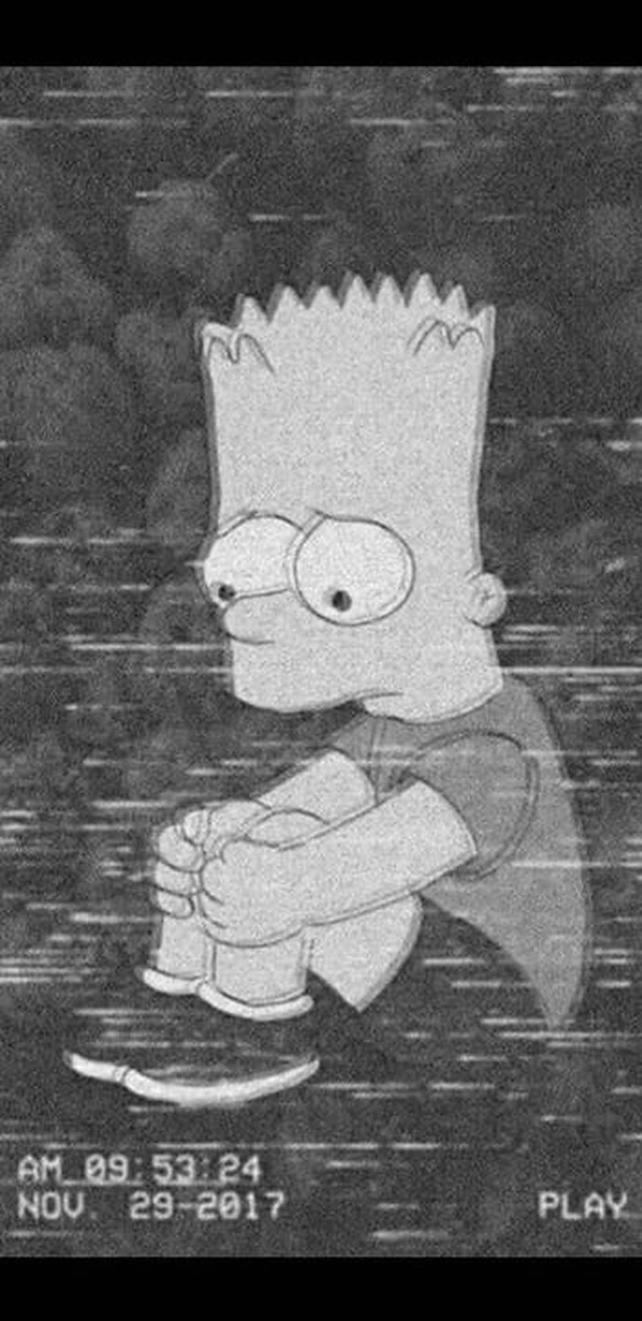 Sad Bart Simpsons Vintage Wallpaper