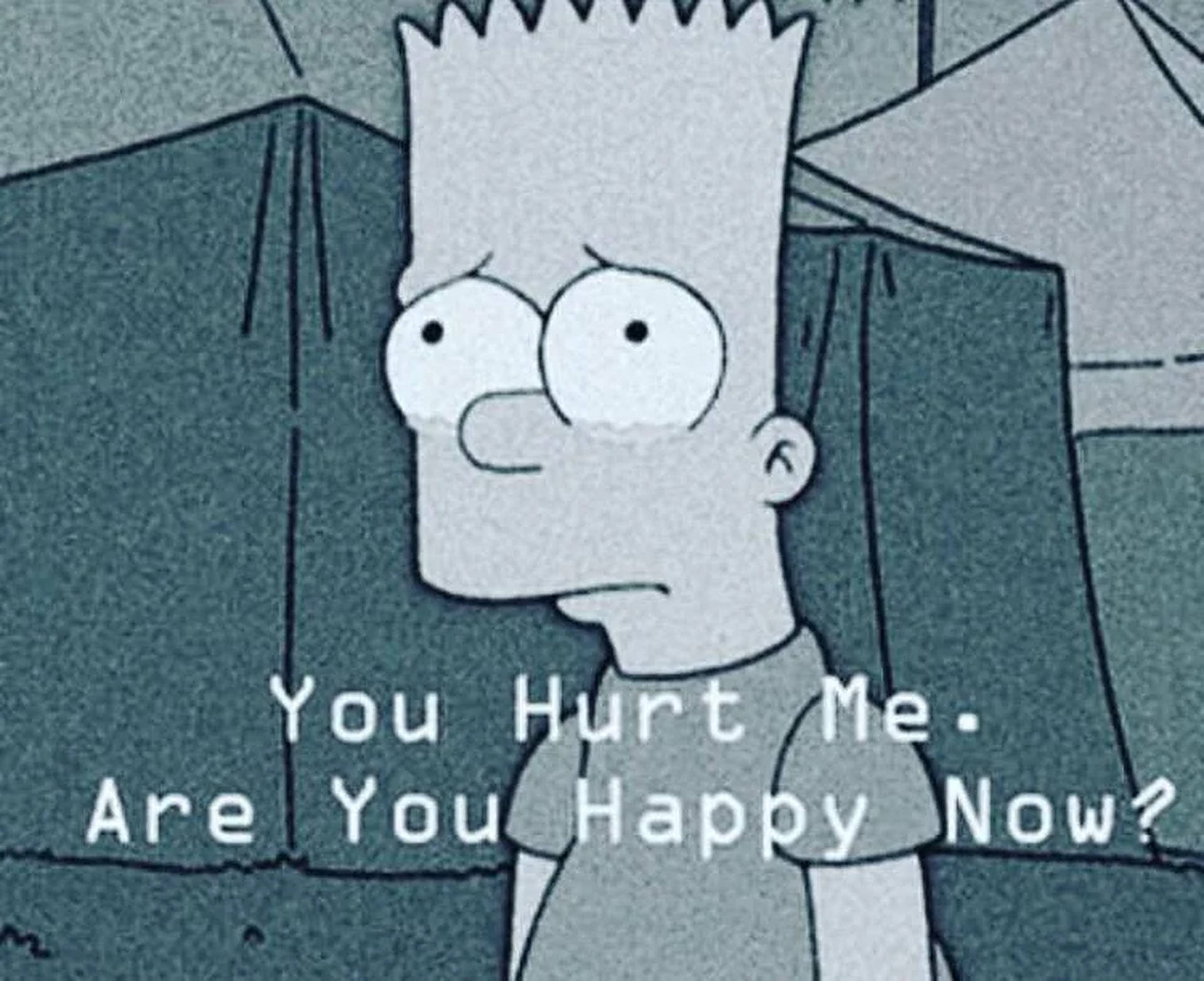 Triste Bart Simpsons Du sårede mig dyb effekt tapet til computeren Wallpaper