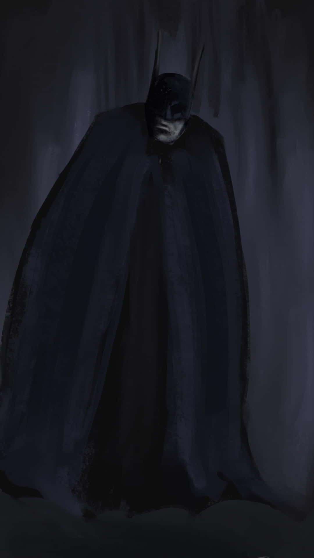 Sad Batman In Dark Shadows Wallpaper
