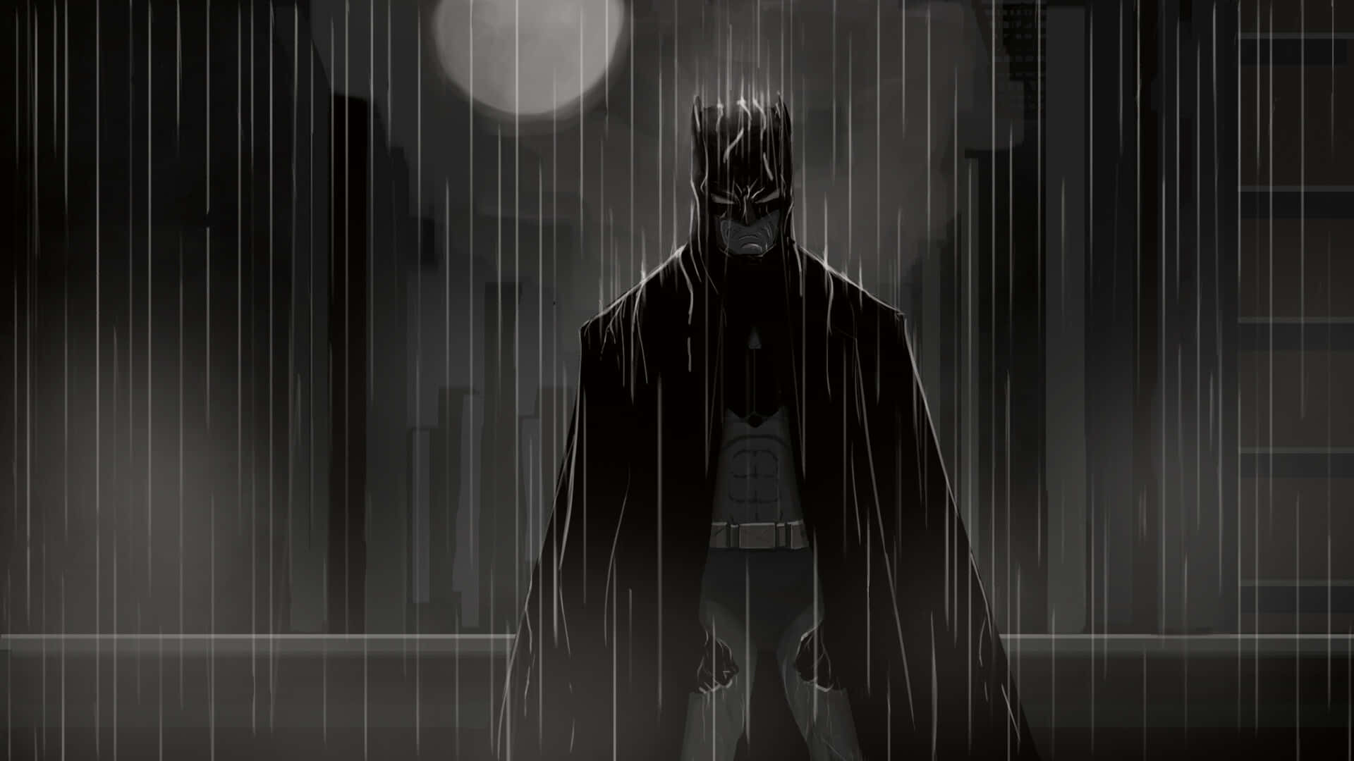 Sad Batman In The Rain Wallpaper