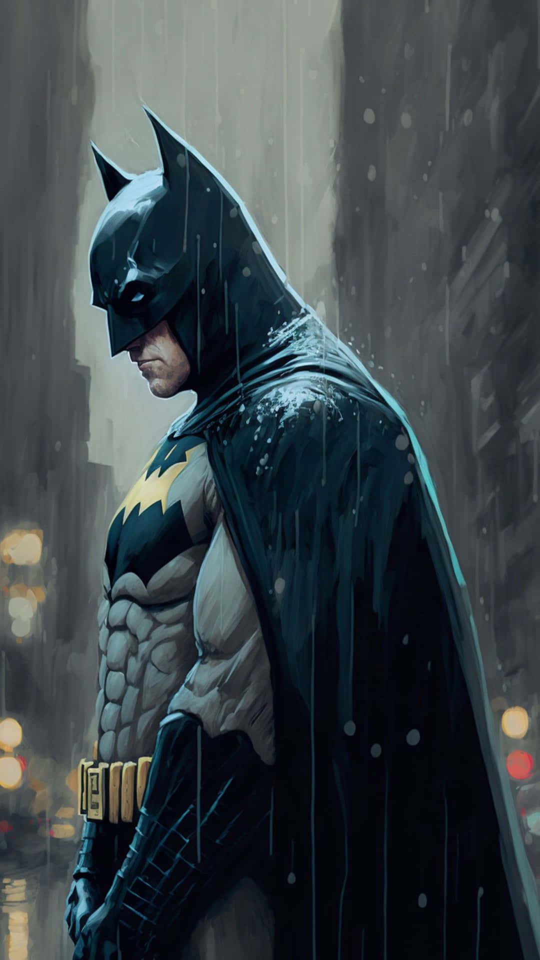 Sad Batman In The Rain Wallpaper