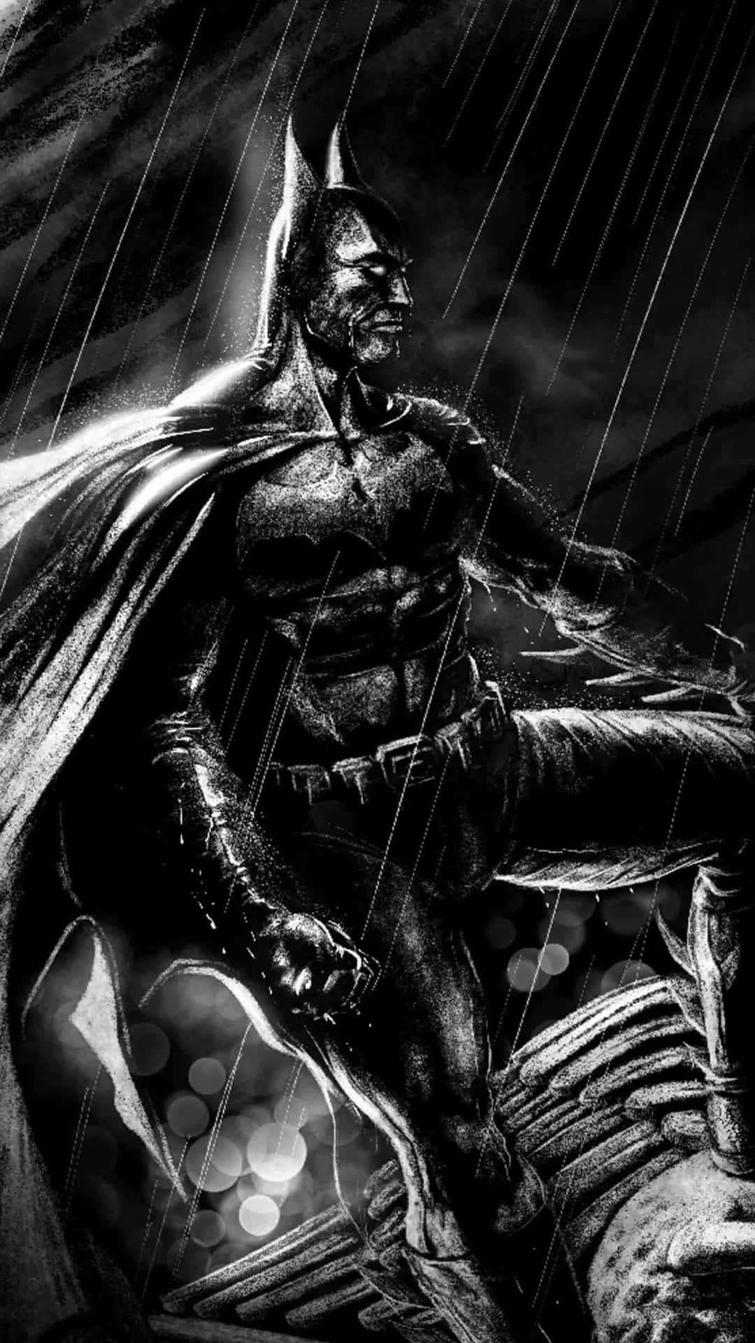 Sad Batman In The Rain Wallpaper