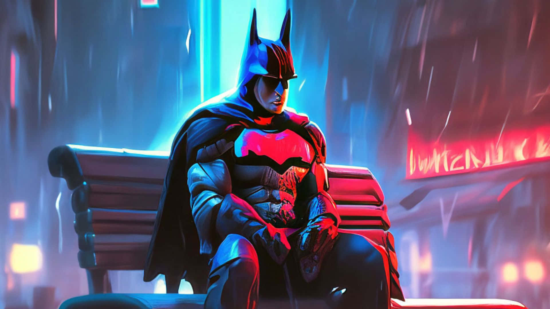 Sad Batman Reflecting Alone Wallpaper