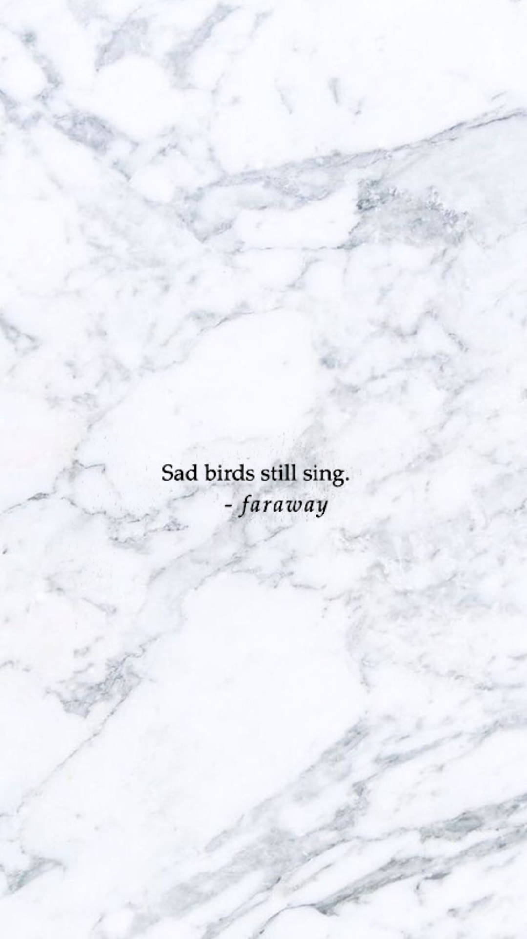 Sad Birds Still Sing Black White Marble Iphone Wallpaper