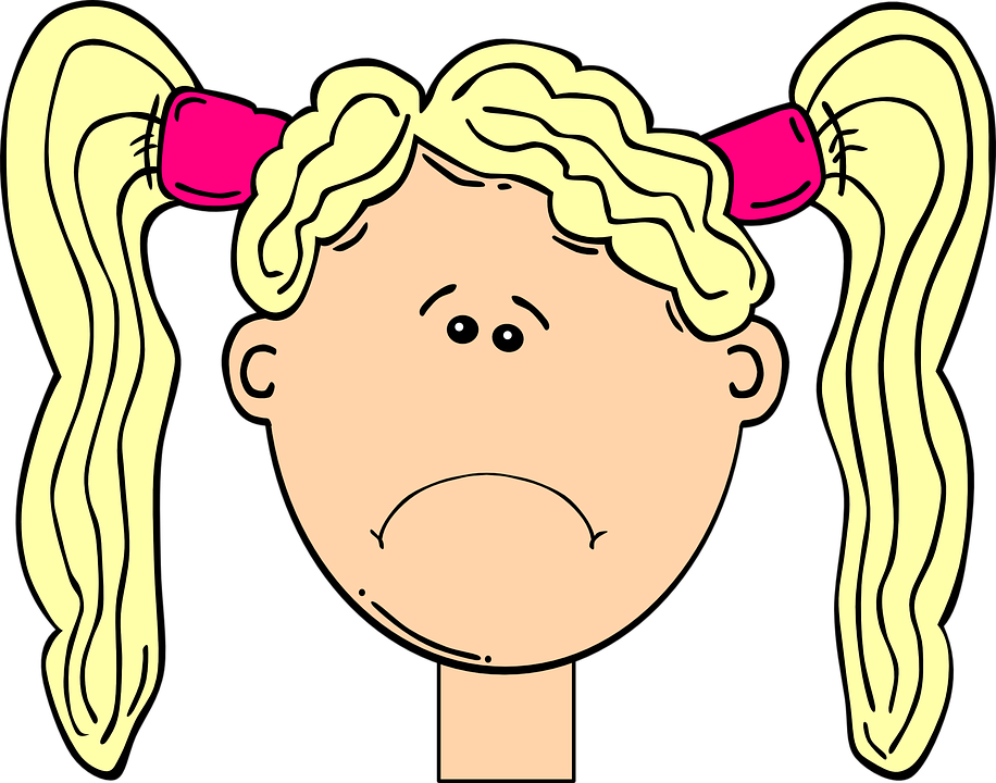 Sad Blonde Girl Cartoon PNG