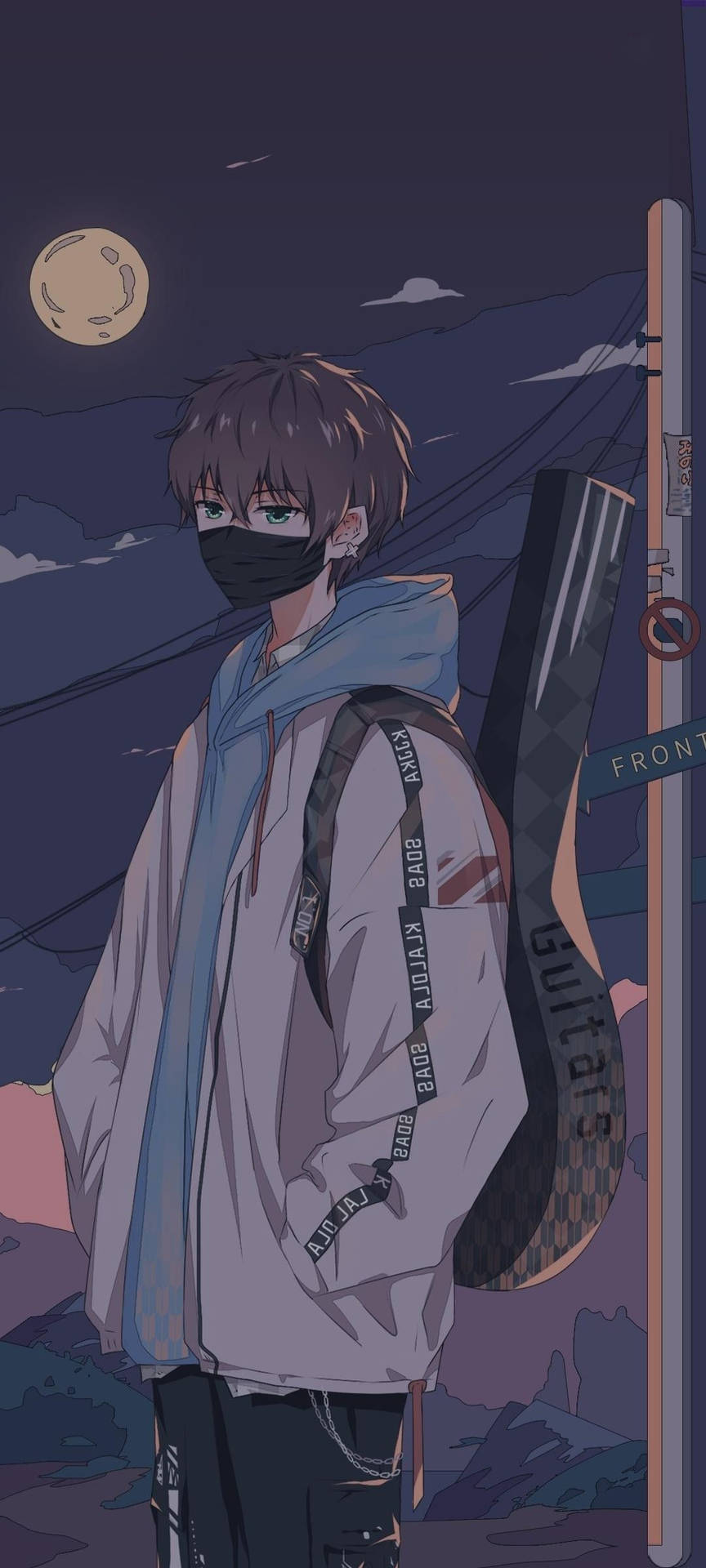 Sad Boy Anime Guitar Wallpaper