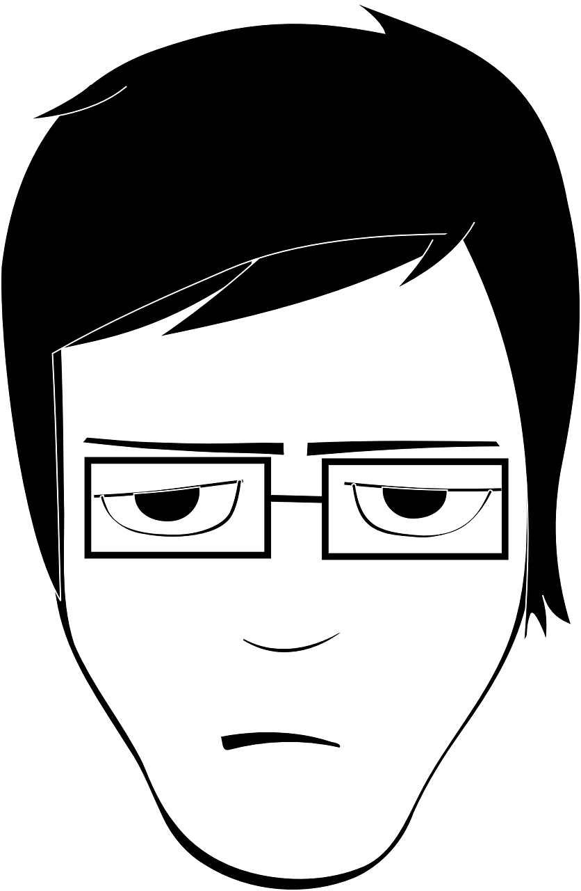 Sad Boy Cartoon Portrait PNG