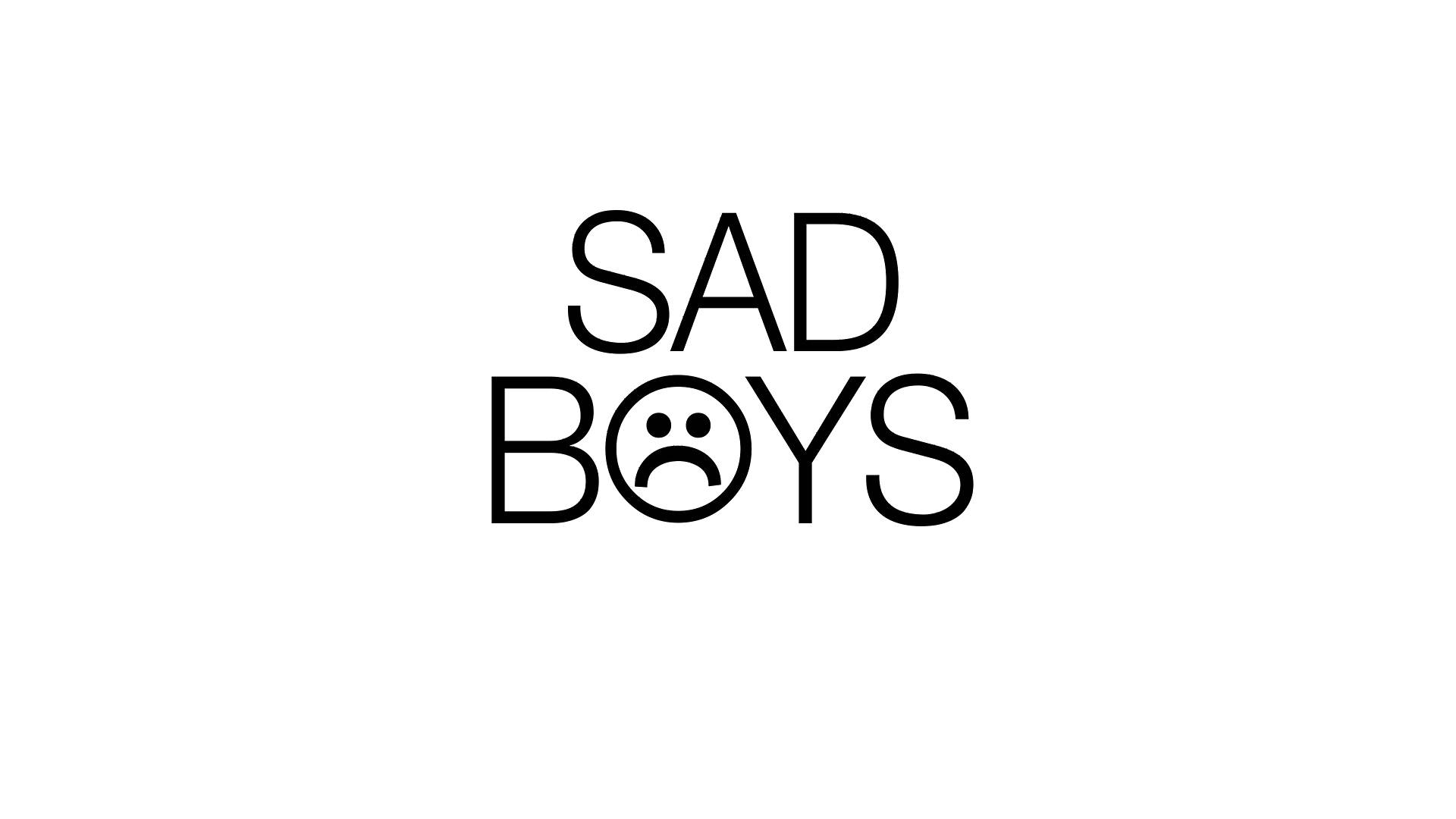 Sad Boys Typography Med Ikoniske Symboler Wallpaper