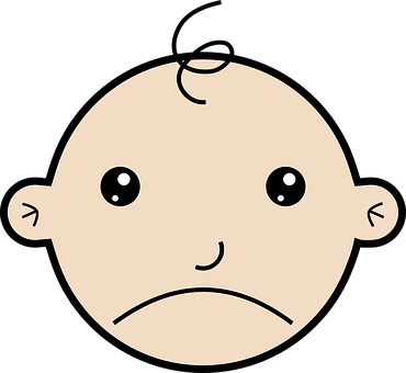 Sad Cartoon Baby Face PNG