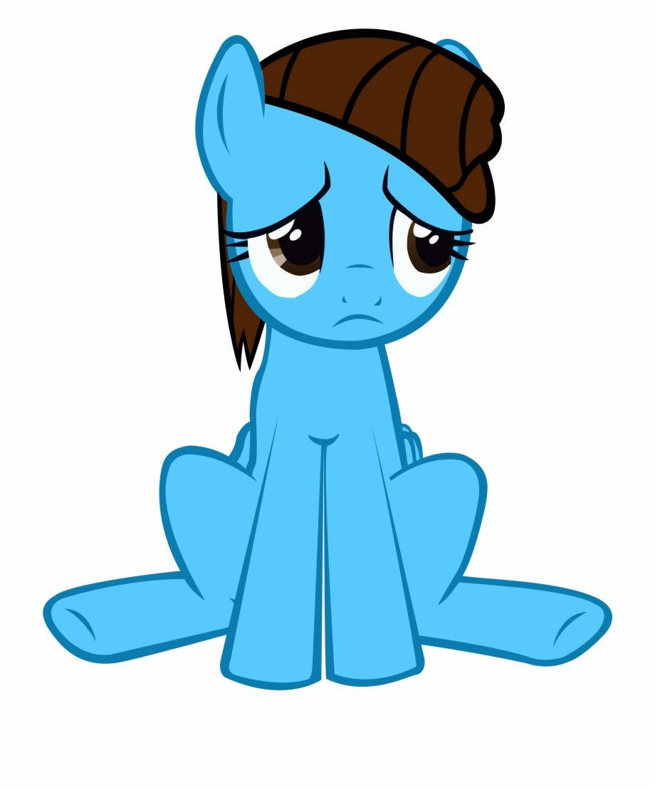 Sad Cartoon Blue Pony Wallpaper